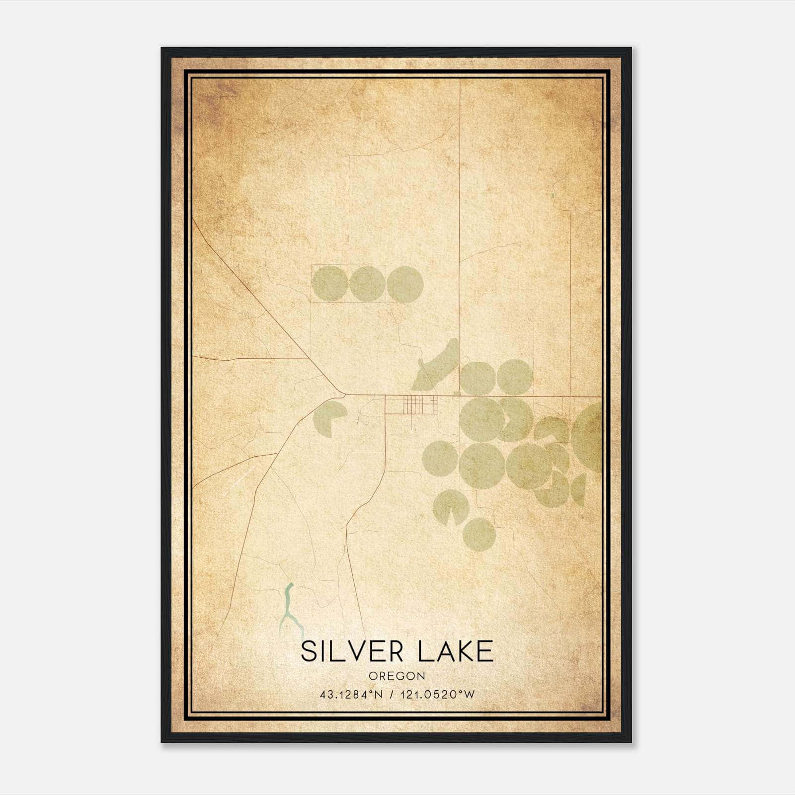 Vintage Silver Lake Oregon Map Poster, Silver Lake OR City Road Wall Art Print Vintage Silver Lake Oregon Map Poster, Silver Lake OR City Road Wall Art Print