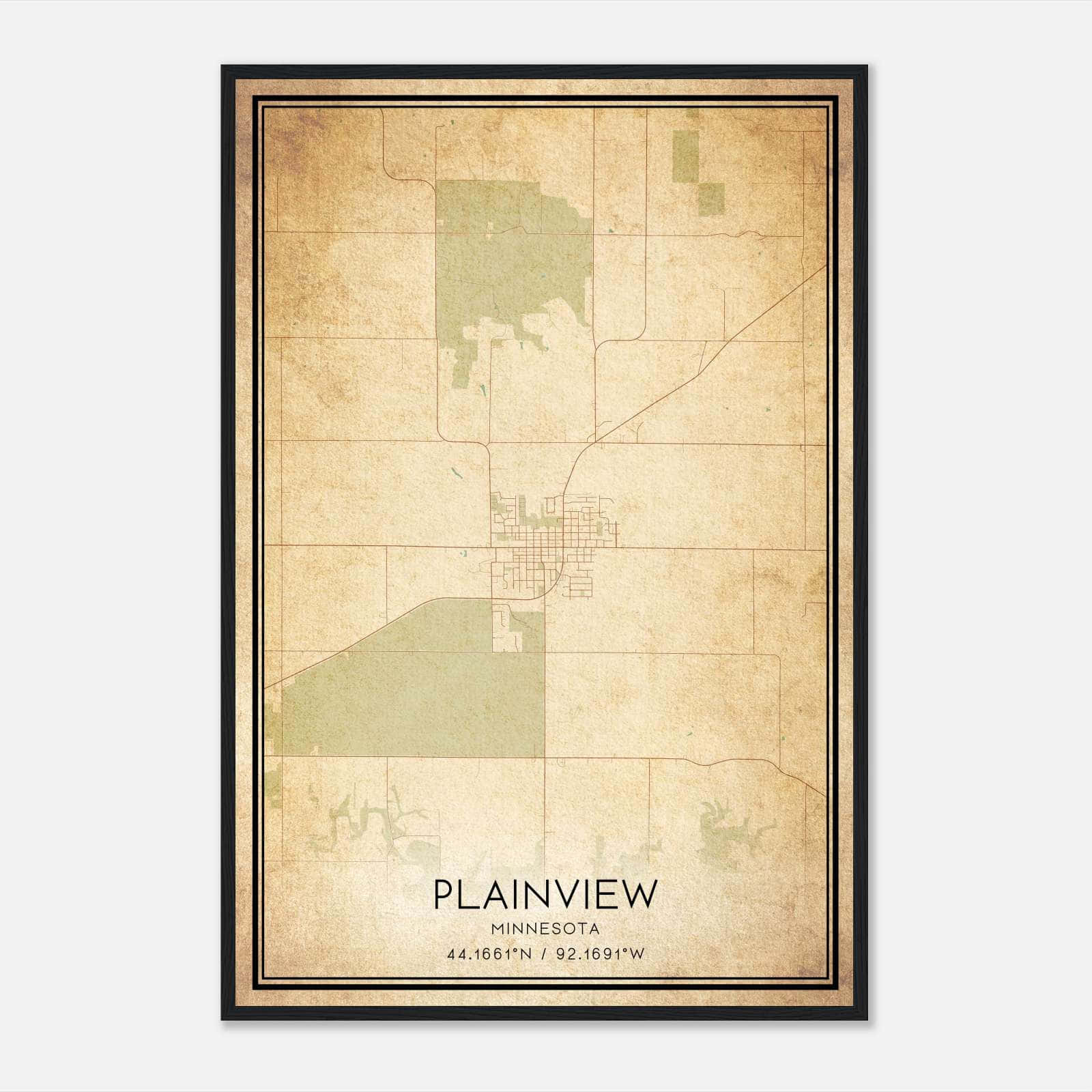 Vintage Plainview Minnesota Map Poster, Plainview MN City Road Wall Art Print Vintage Plainview Minnesota Map Poster, Plainview MN City Road Wall Art Print