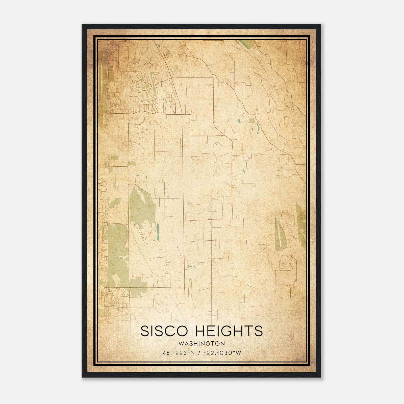 Vintage Sisco Heights Washington Map Poster, Sisco Heights WA City Road Wall Art Print Vintage Sisco Heights Washington Map Poster, Sisco Heights WA City Road Wall Art Print