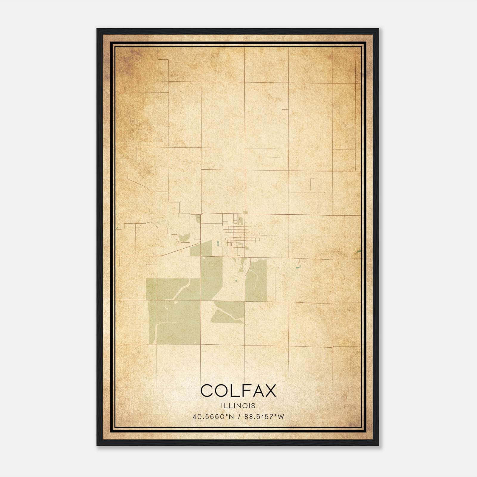 Vintage Colfax Illinois Map Poster, Colfax IL City Road Wall Art Print Vintage Colfax Illinois Map Poster, Colfax IL City Road Wall Art Print