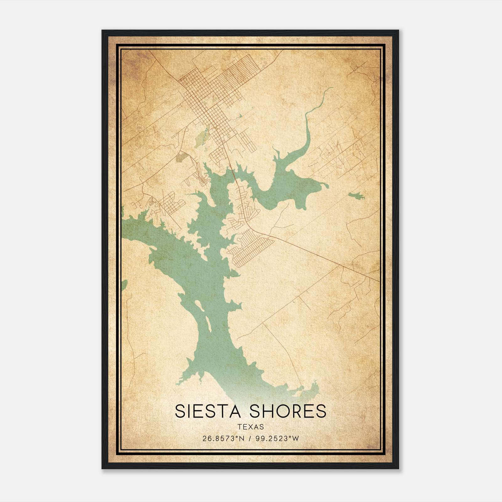 Vintage Siesta Shores Texas Map Poster, Siesta Shores TX City Road Wall Art Print Vintage Siesta Shores Texas Map Poster, Siesta Shores TX City Road Wall Art Print
