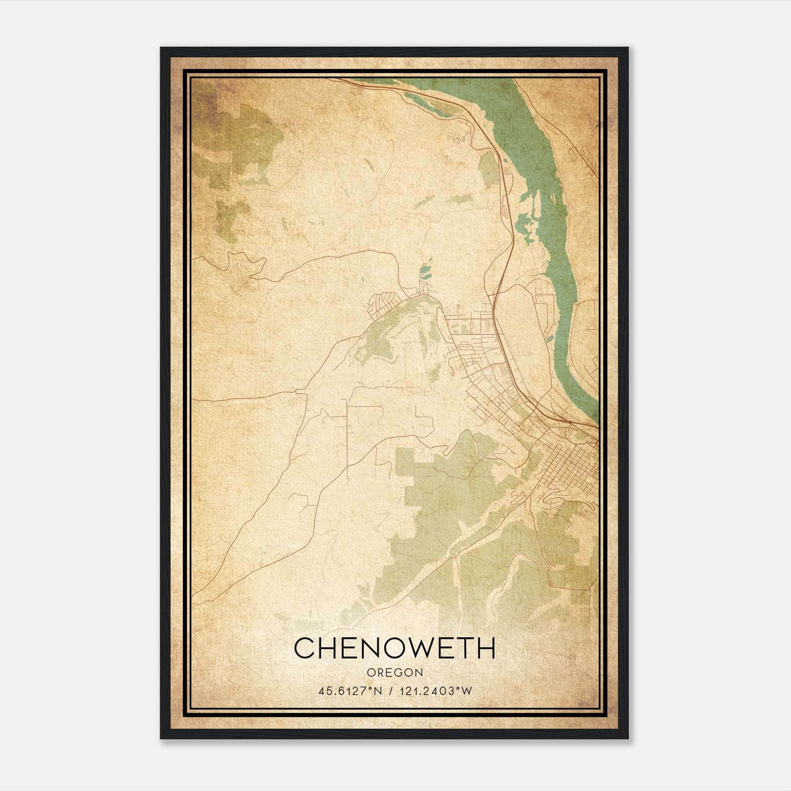 Vintage Chenoweth Oregon Map Poster, Chenoweth OR City Road Wall Art Print Vintage Chenoweth Oregon Map Poster, Chenoweth OR City Road Wall Art Print