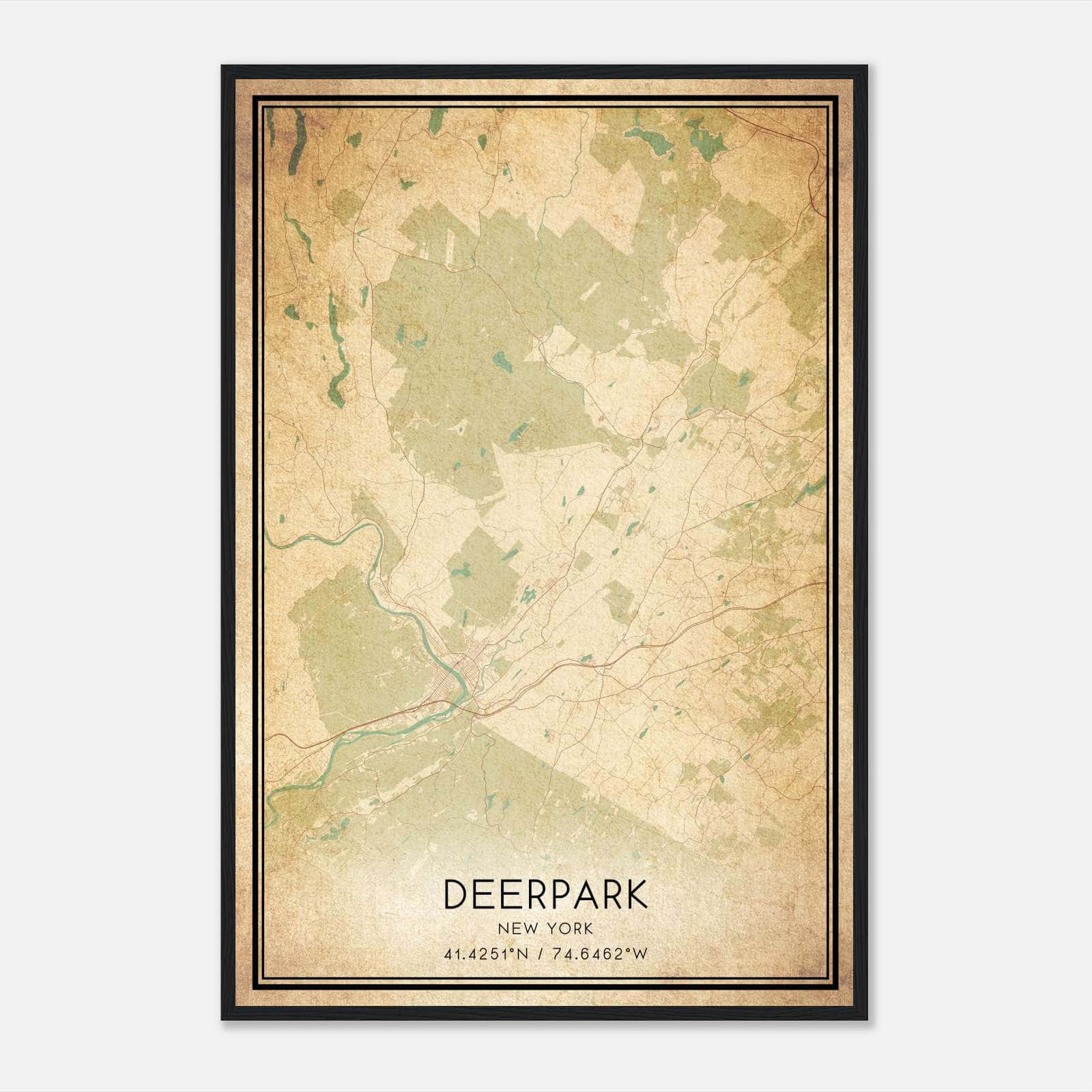 Vintage Deerpark New York Map Poster, Deerpark NY City Road Wall Art Print Vintage Deerpark New York Map Poster, Deerpark NY City Road Wall Art Print