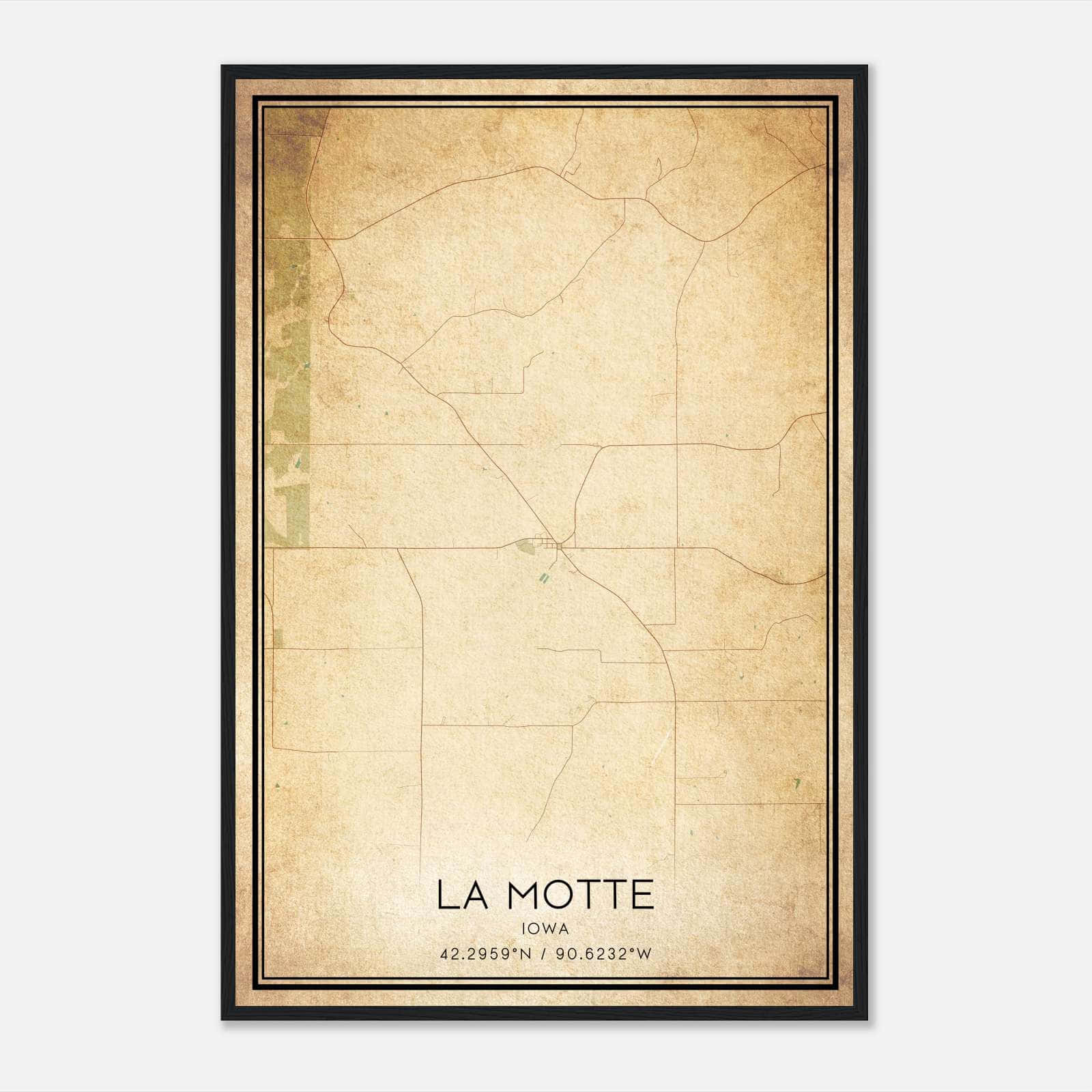 Vintage La Motte Iowa Map Poster, La Motte IA City Road Wall Art Print Vintage La Motte Iowa Map Poster, La Motte IA City Road Wall Art Print
