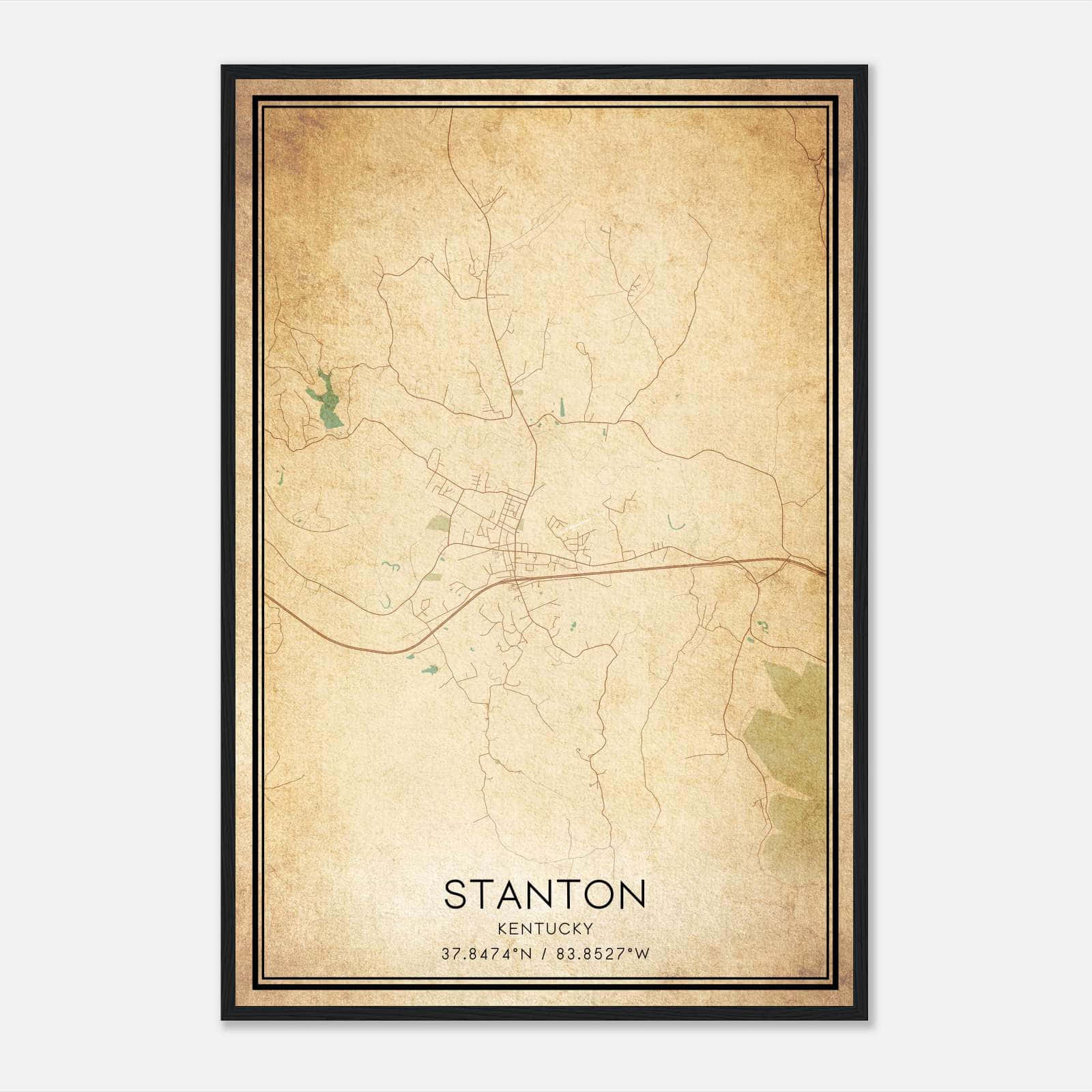 Vintage Stanton Kentucky Map Poster, Stanton KY City Road Wall Art Print Vintage Stanton Kentucky Map Poster, Stanton KY City Road Wall Art Print