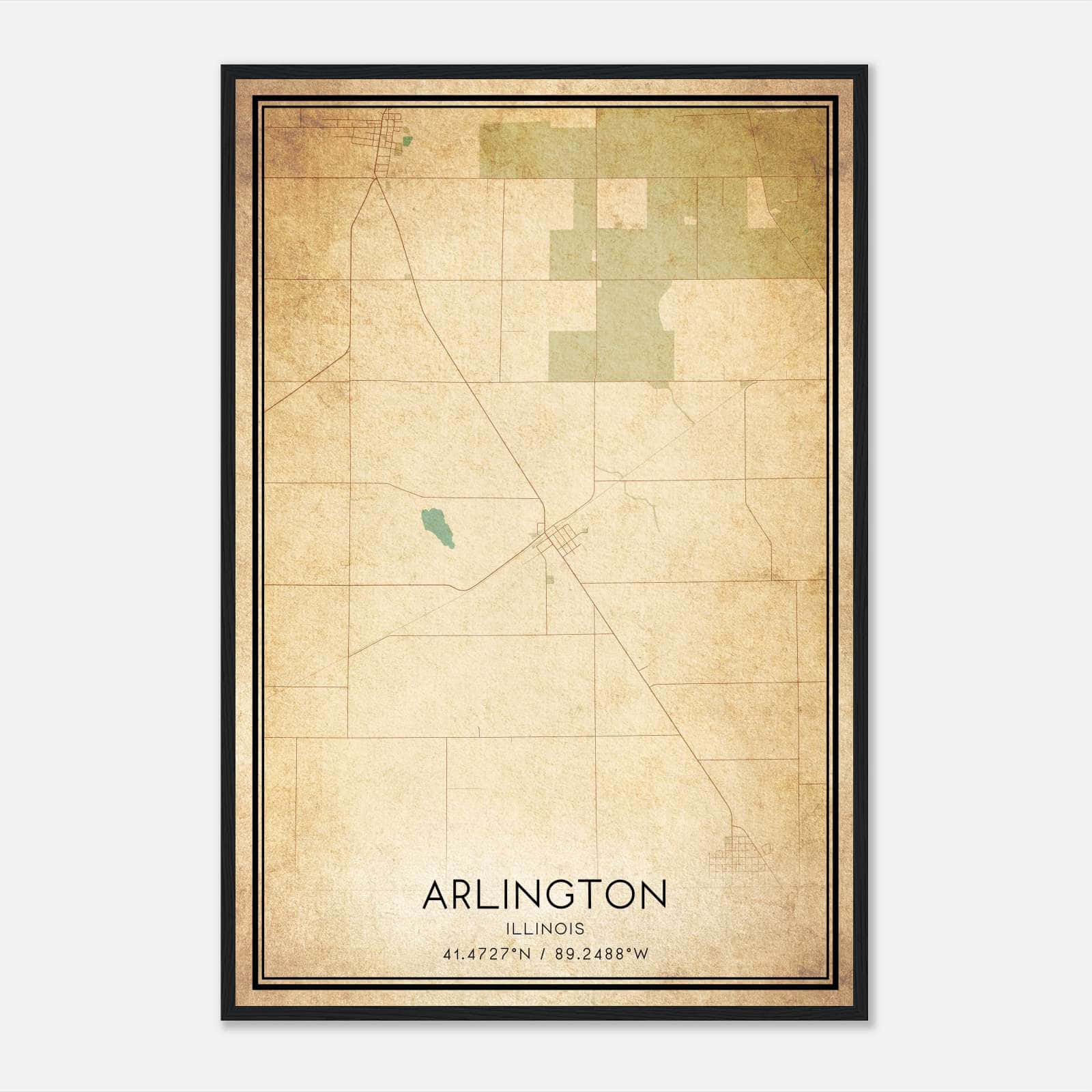 Vintage Arlington Illinois Map Poster, Arlington IL City Road Wall Art Print Vintage Arlington Illinois Map Poster, Arlington IL City Road Wall Art Print