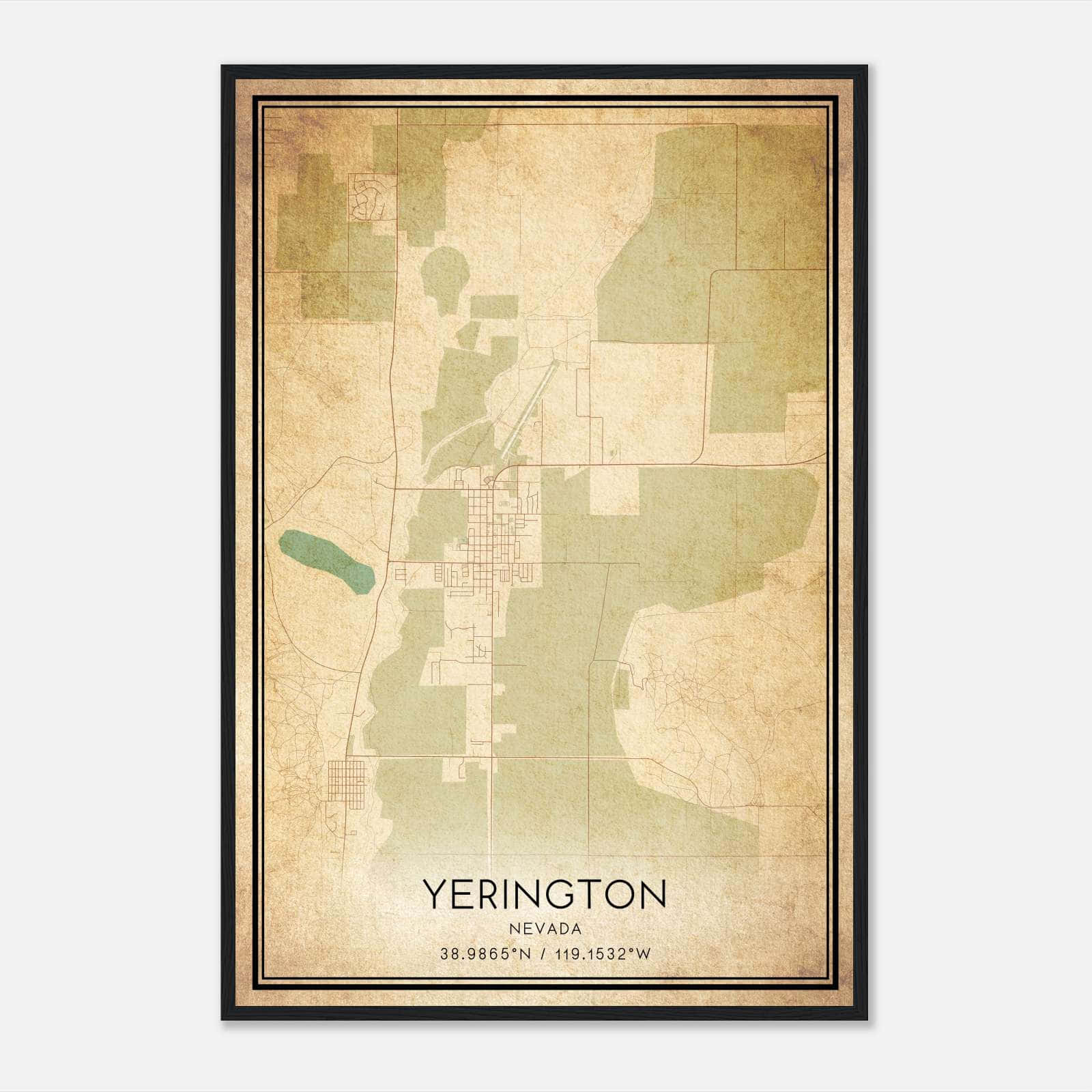 Vintage Yerington Nevada Map Poster, Yerington NV City Road Wall Art Print Vintage Yerington Nevada Map Poster, Yerington NV City Road Wall Art Print