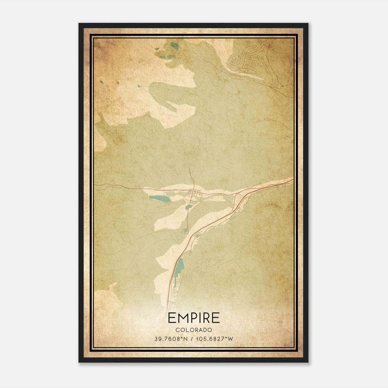 Vintage Empire Colorado Map Poster, Empire CO City Road Wall Art Print Vintage Empire Colorado Map Poster, Empire CO City Road Wall Art Print