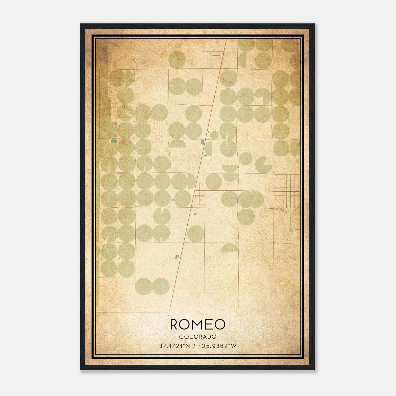 Vintage Romeo Colorado Map Poster, Romeo CO City Road Wall Art Print Vintage Romeo Colorado Map Poster, Romeo CO City Road Wall Art Print