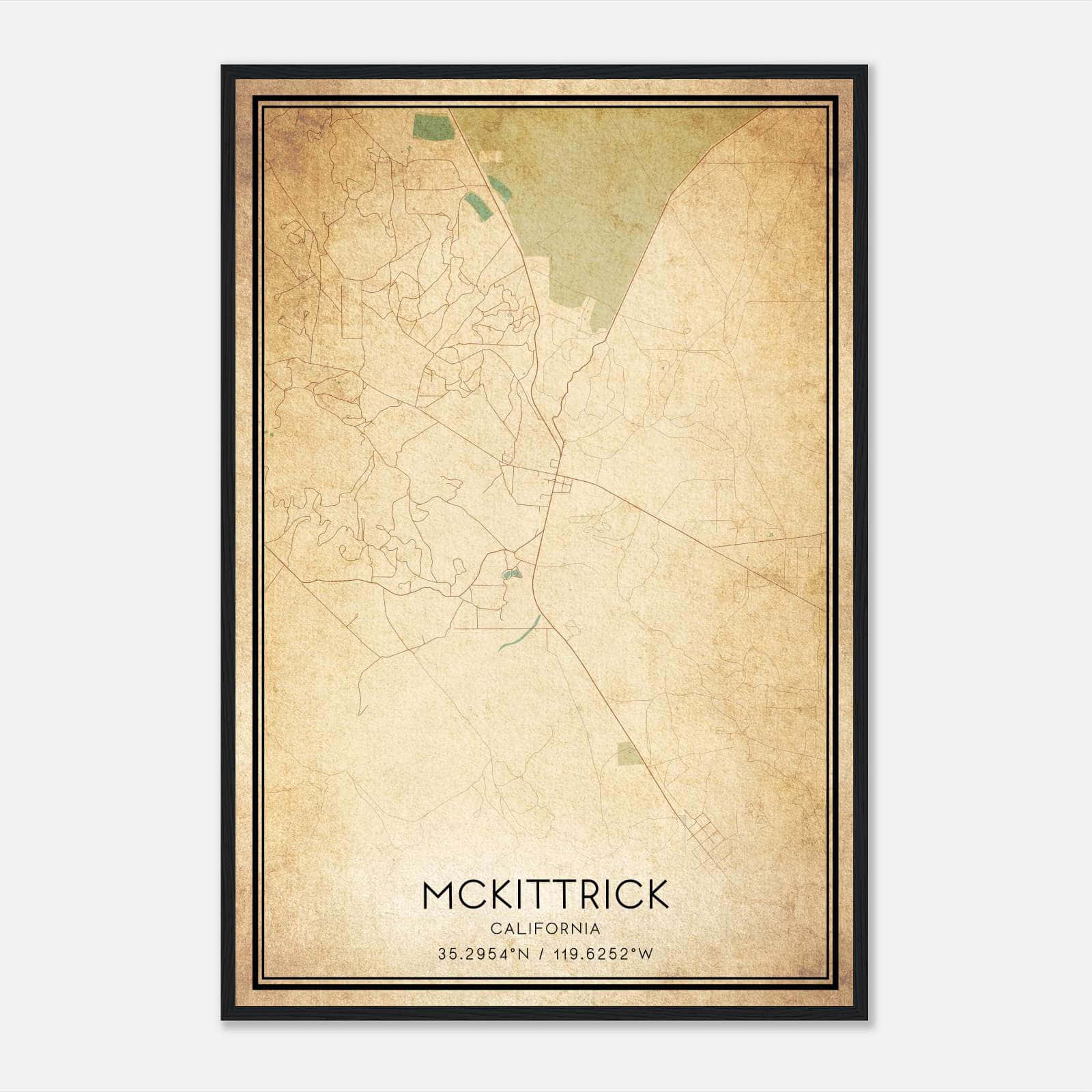 Vintage Mckittrick California Map Poster, Mckittrick CA City Road Wall Art Print Vintage Mckittrick California Map Poster, Mckittrick CA City Road Wall Art Print