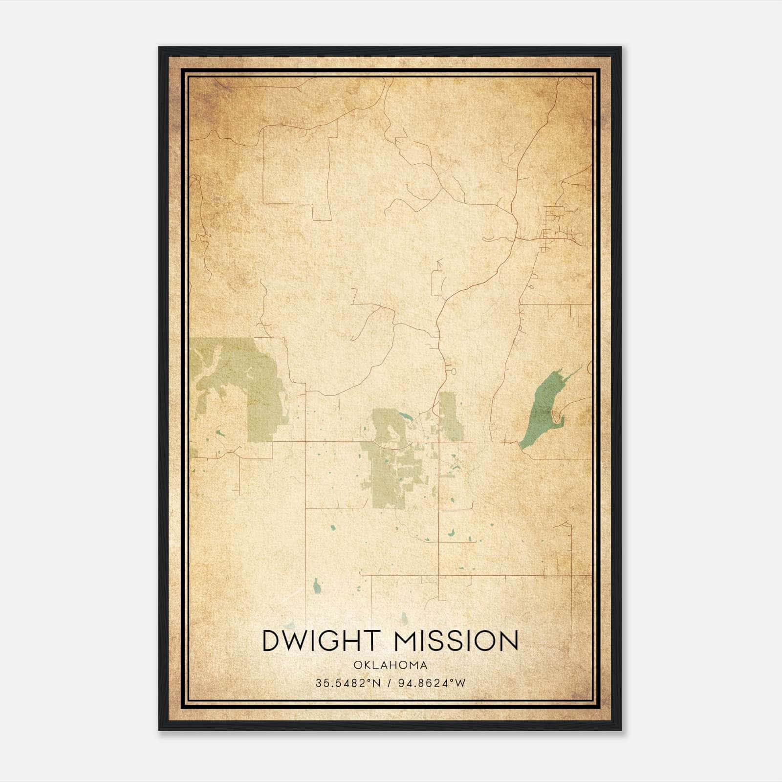 Vintage Dwight Mission Oklahoma Map Poster, Dwight Mission OK City Road Wall Art Print Vintage Dwight Mission Oklahoma Map Poster, Dwight Mission OK City Road Wall Art Print