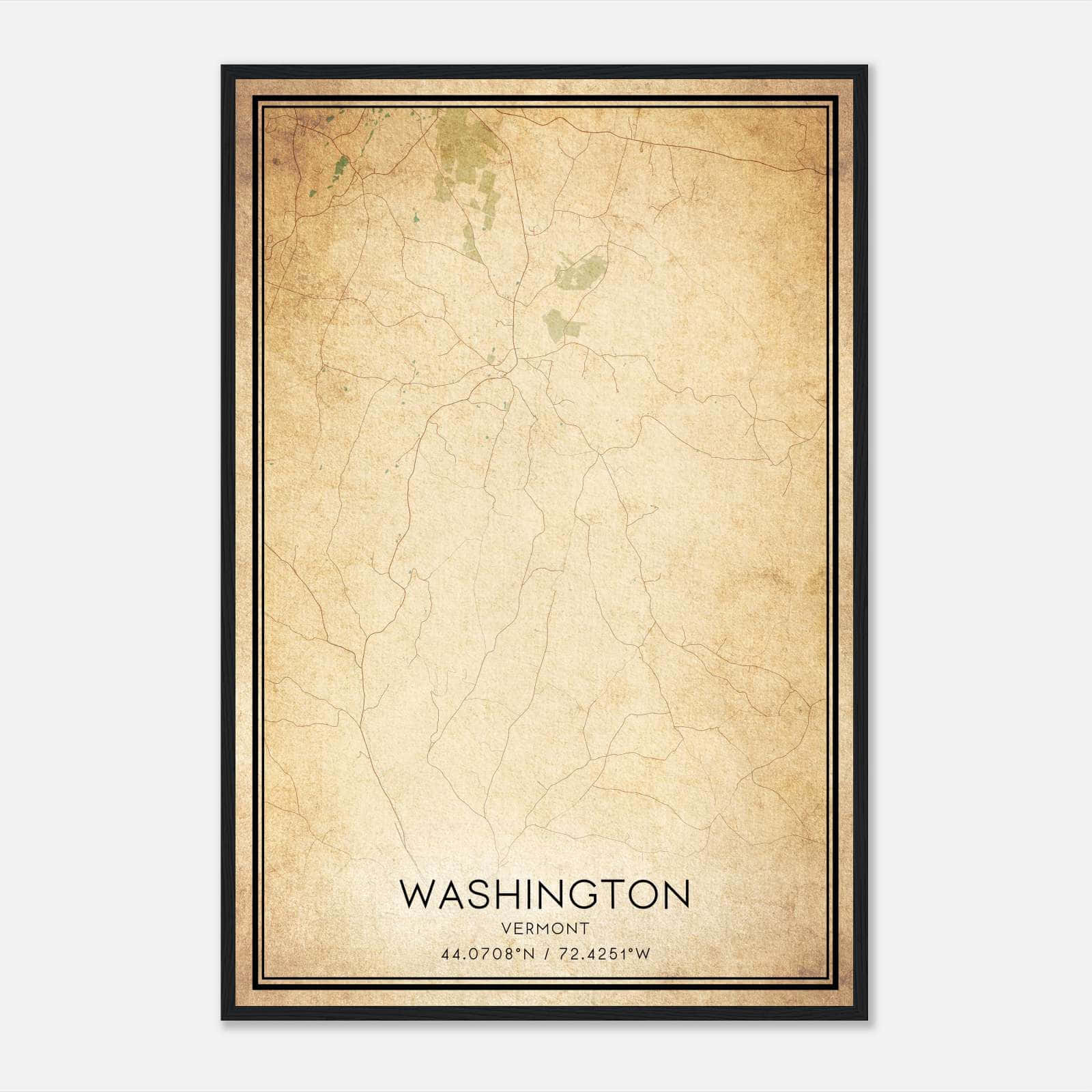 Vintage Washington Vermont Map Poster, Washington VT City Road Wall Art Print Vintage Washington Vermont Map Poster, Washington VT City Road Wall Art Print