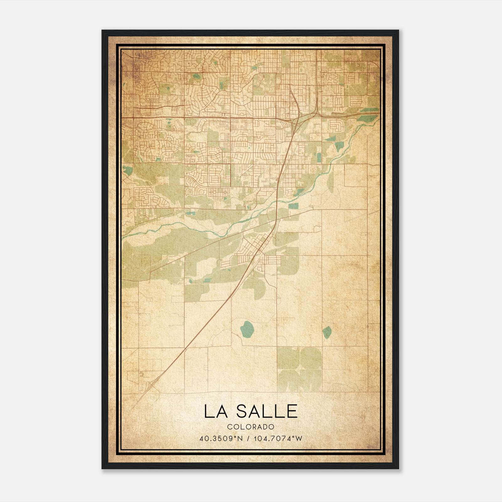 Vintage La Salle Colorado Map Poster, La Salle CO City Road Wall Art Print Vintage La Salle Colorado Map Poster, La Salle CO City Road Wall Art Print