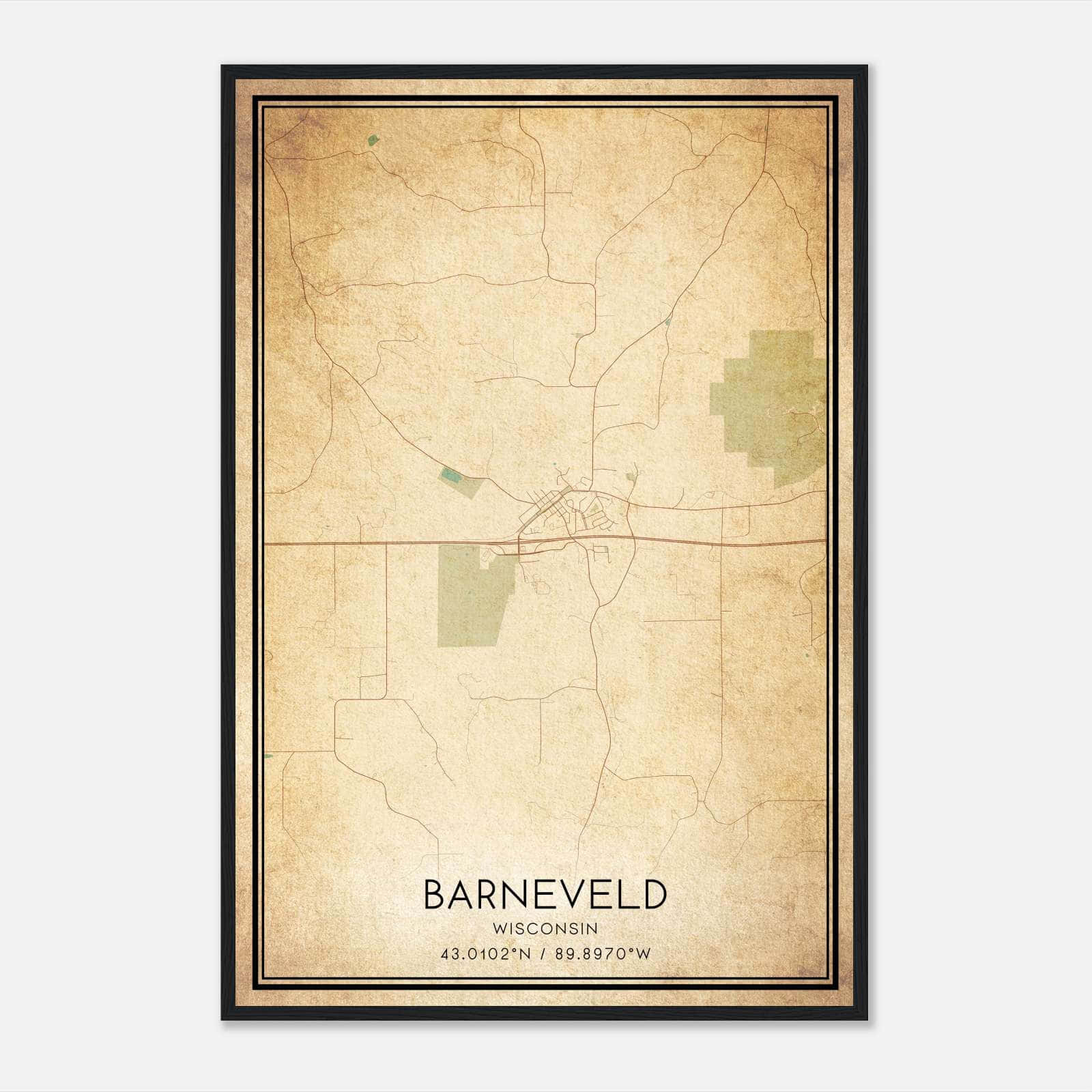 Vintage Barneveld Wisconsin Map Poster, Barneveld WI City Road Wall Art Print Vintage Barneveld Wisconsin Map Poster, Barneveld WI City Road Wall Art Print