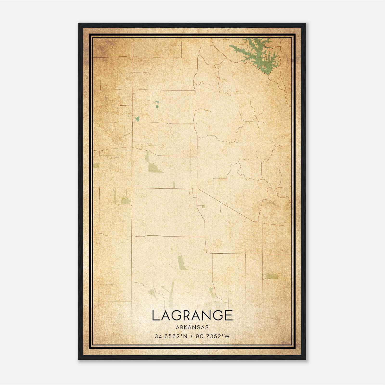 Vintage Lagrange Arkansas Map Poster, Lagrange AR City Road Wall Art Print Vintage Lagrange Arkansas Map Poster, Lagrange AR City Road Wall Art Print