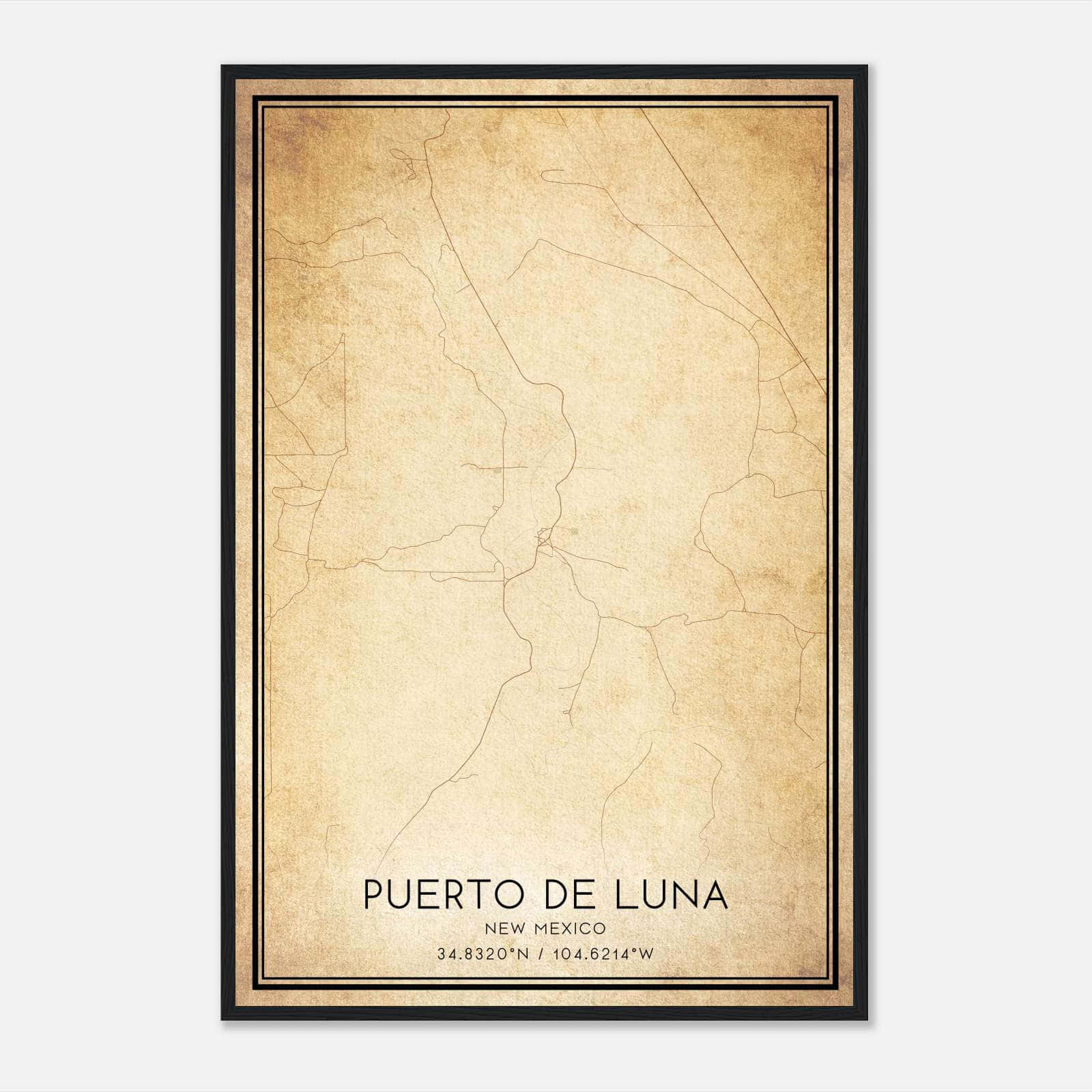 Vintage Puerto De Luna New Mexico Map Poster, Puerto De Luna NM City Road Wall Art Print Vintage Puerto De Luna New Mexico Map Poster, Puerto De Luna NM City Road Wall Art Print
