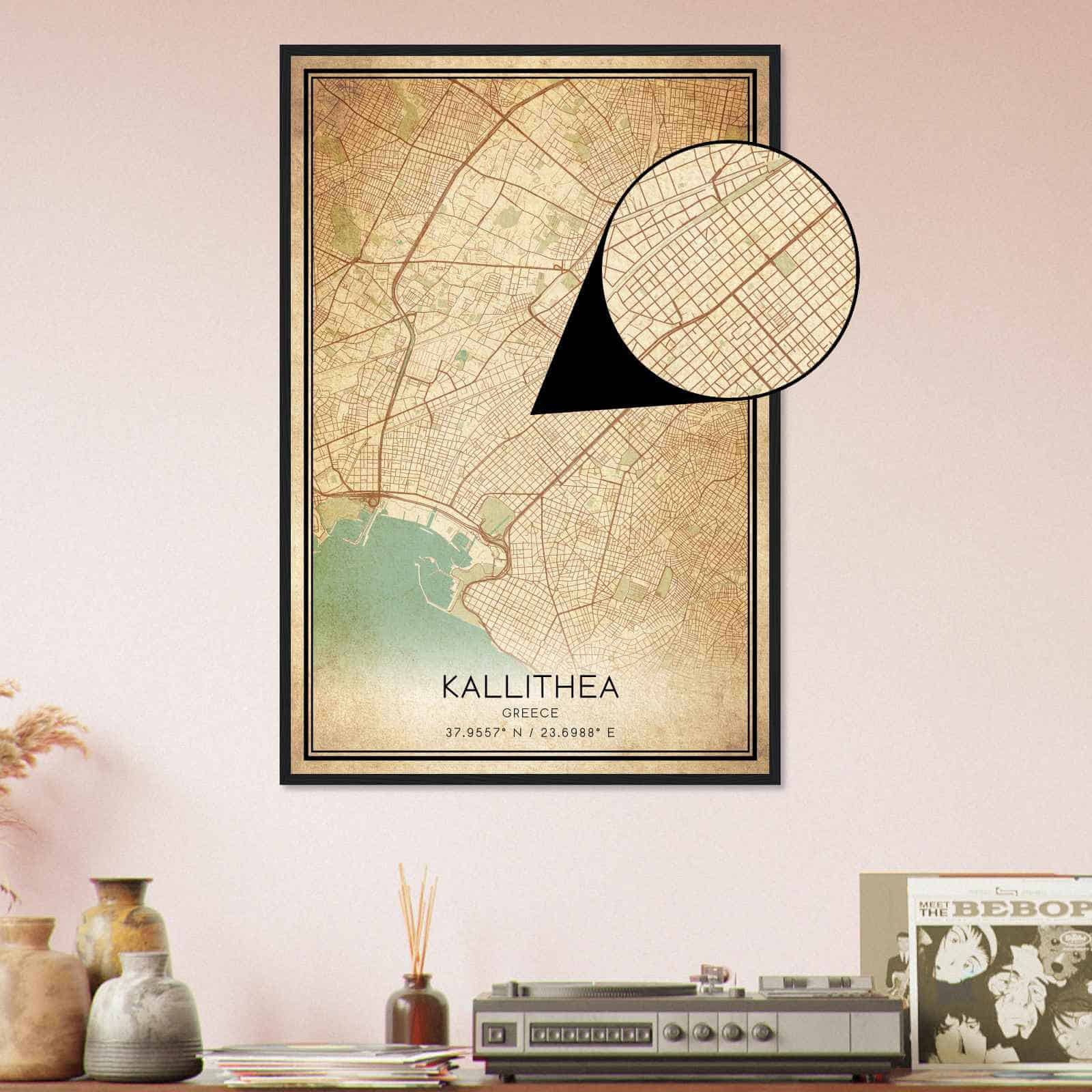 Deerfield Kansas Map Poster, Modern Home Decor Wall Art Print (Copy)