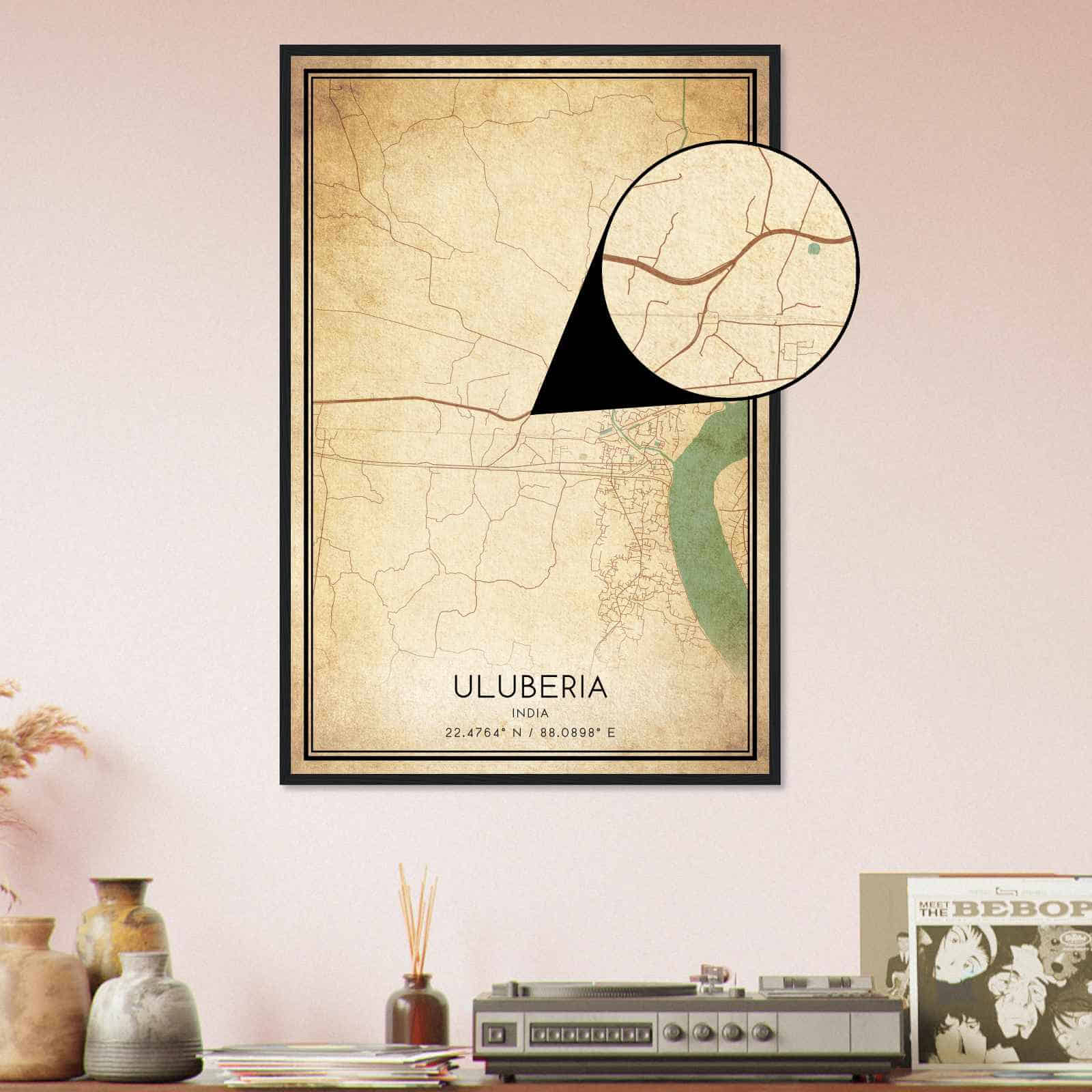 Deerfield Kansas Map Poster, Modern Home Decor Wall Art Print (Copy)