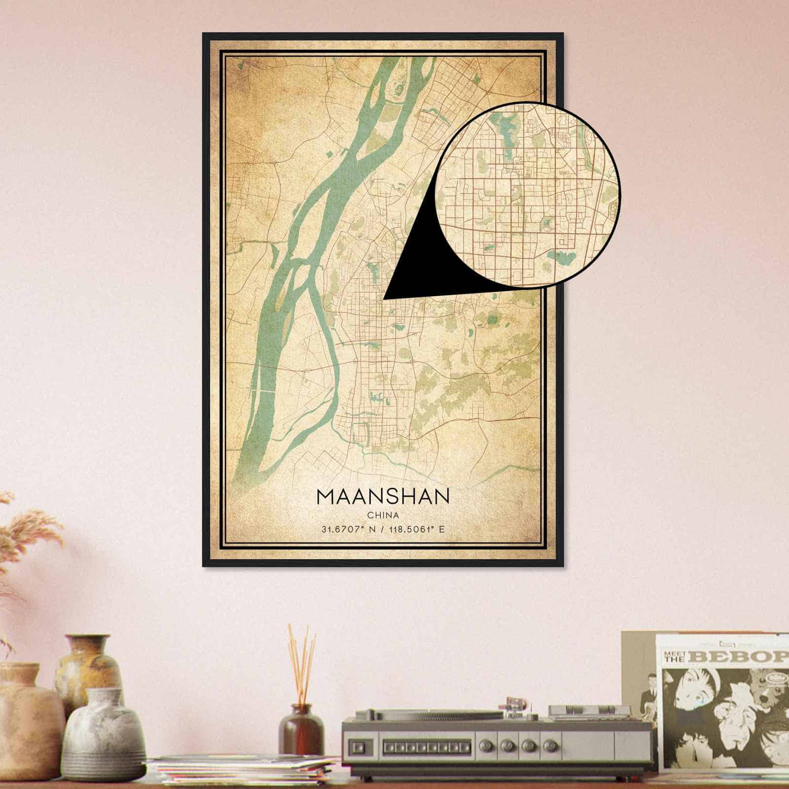 Deerfield Kansas Map Poster, Modern Home Decor Wall Art Print (Copy)