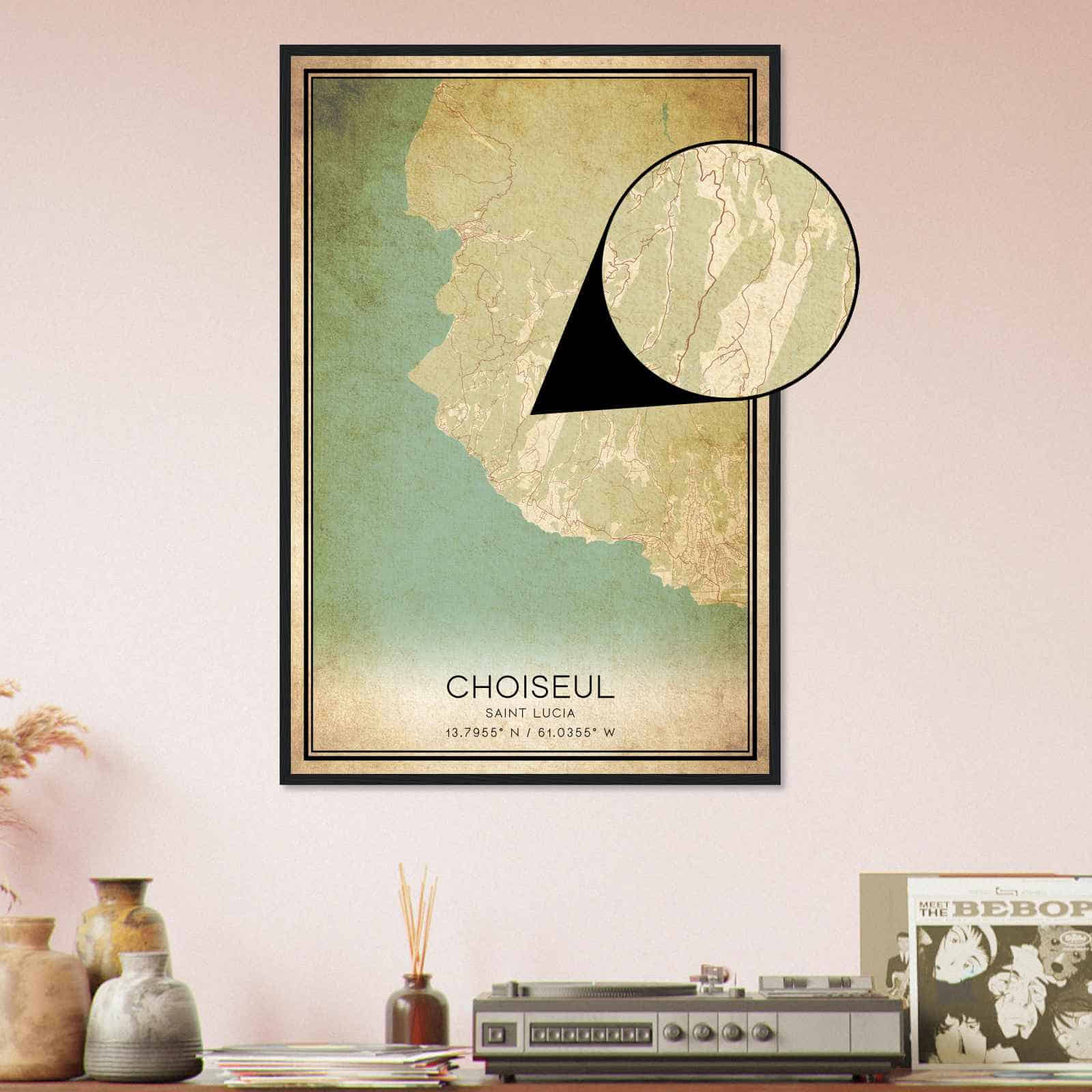 Deerfield Kansas Map Poster, Modern Home Decor Wall Art Print (Copy)
