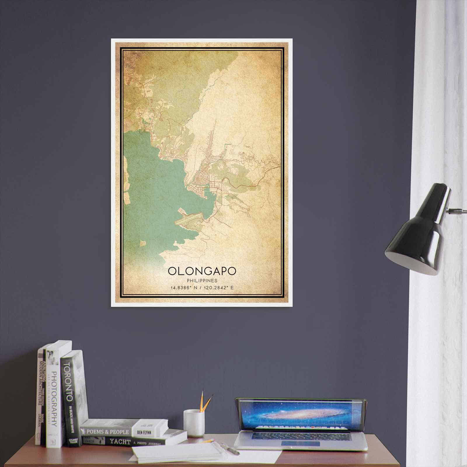 Vintage Olongapo Philippines Map Poster, Olongapo City Road Wall Art Print