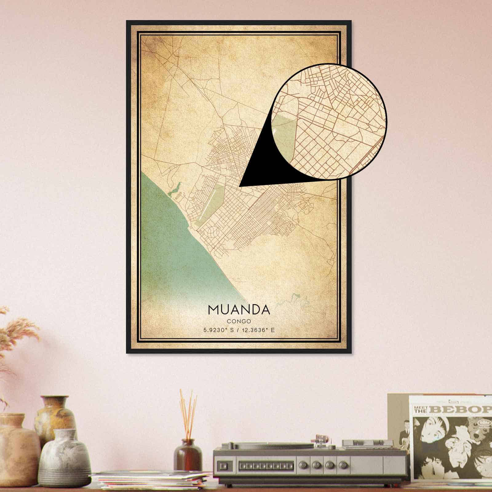 Deerfield Kansas Map Poster, Modern Home Decor Wall Art Print (Copy)
