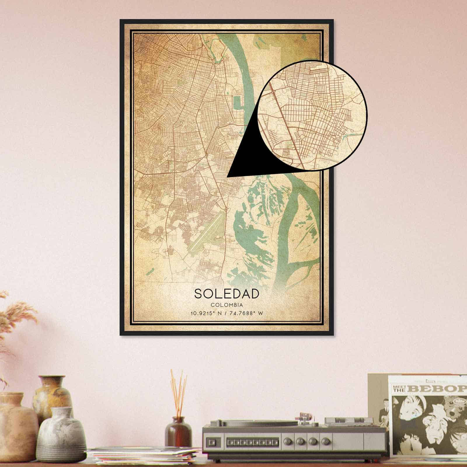 Deerfield Kansas Map Poster, Modern Home Decor Wall Art Print (Copy)