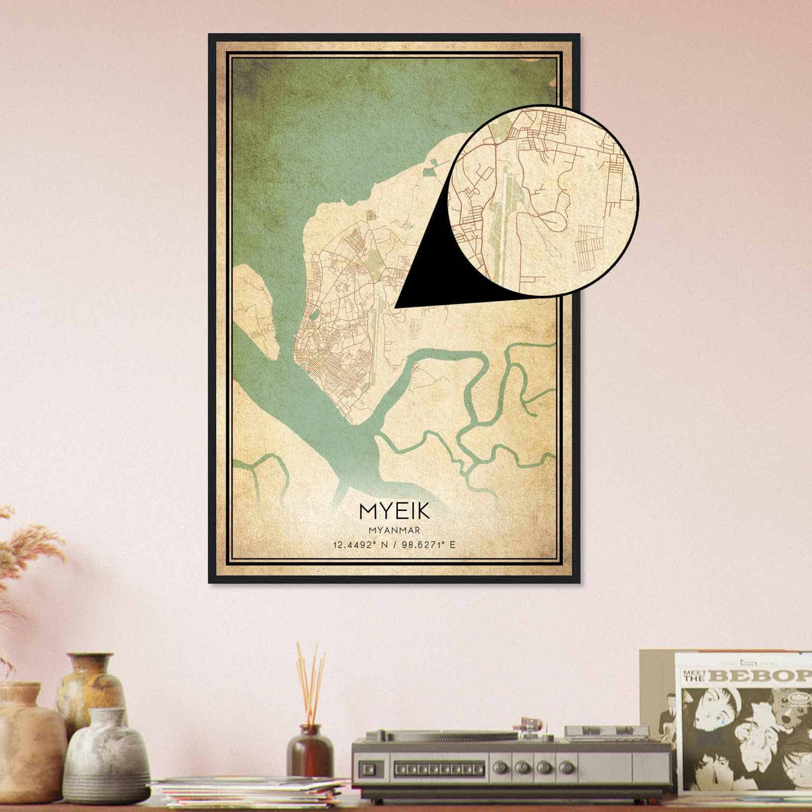 Deerfield Kansas Map Poster, Modern Home Decor Wall Art Print (Copy)