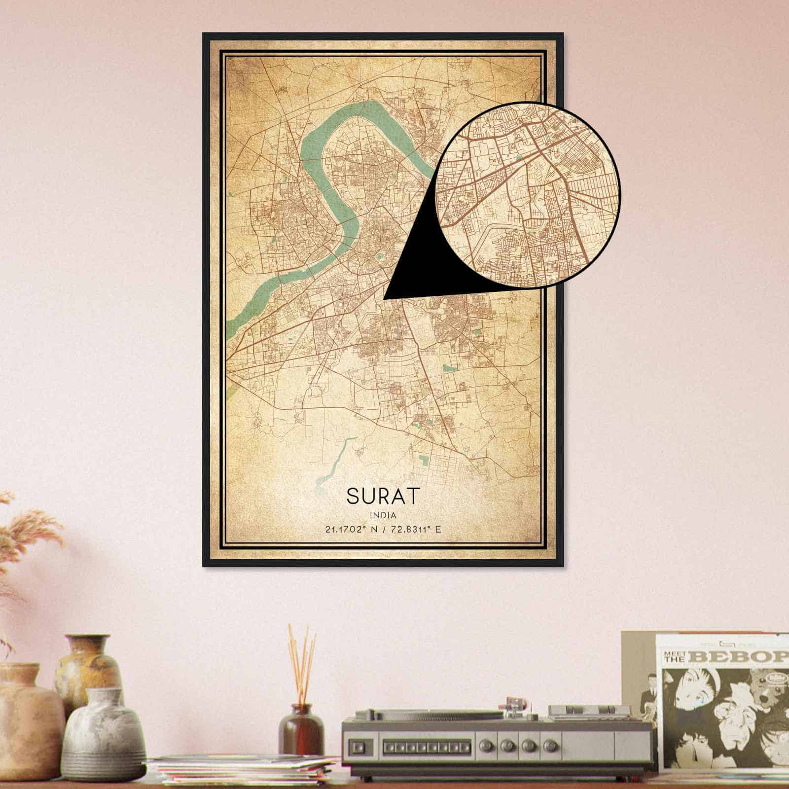 Deerfield Kansas Map Poster, Modern Home Decor Wall Art Print (Copy)