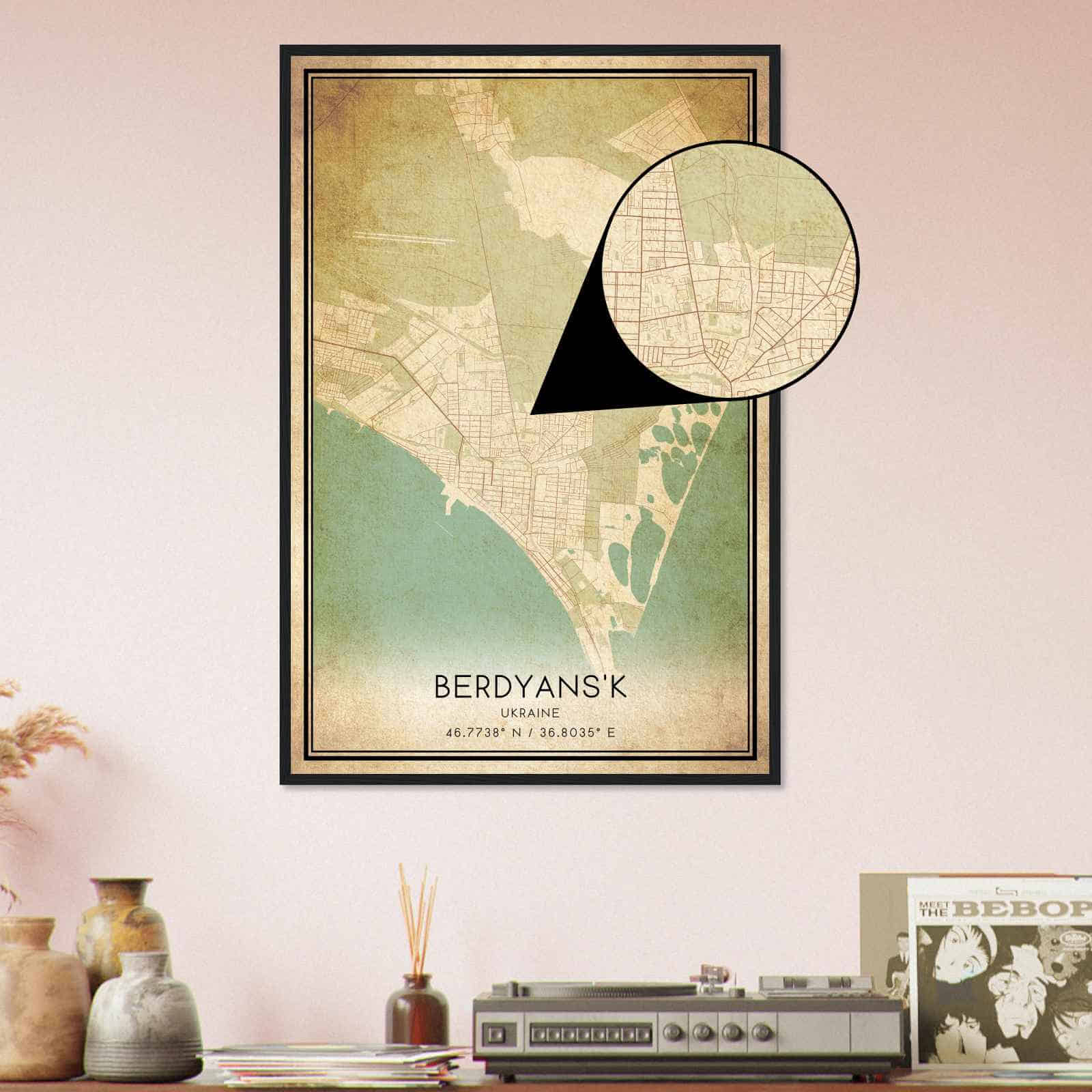 Deerfield Kansas Map Poster, Modern Home Decor Wall Art Print (Copy)