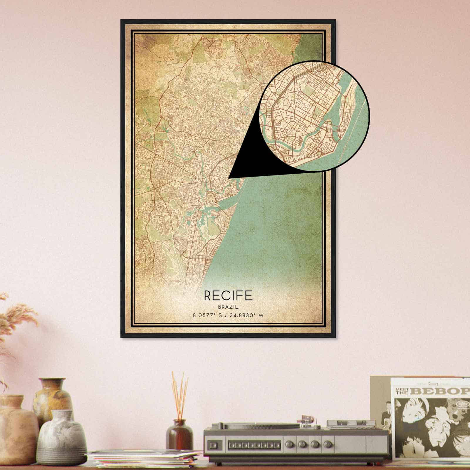 Deerfield Kansas Map Poster, Modern Home Decor Wall Art Print (Copy)