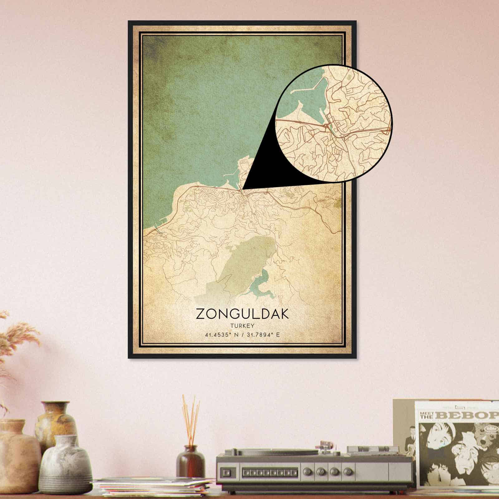 Deerfield Kansas Map Poster, Modern Home Decor Wall Art Print (Copy)