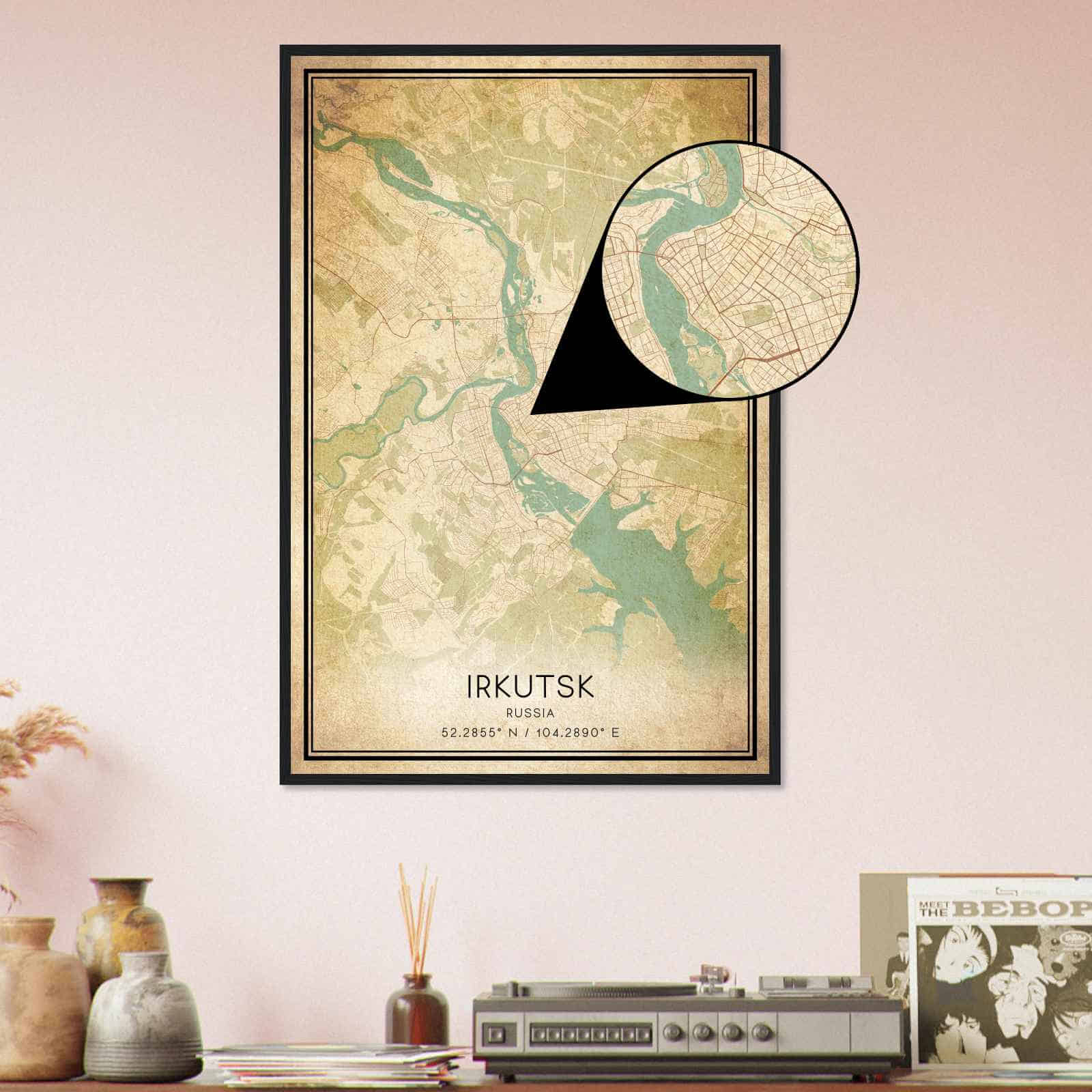 Deerfield Kansas Map Poster, Modern Home Decor Wall Art Print (Copy)