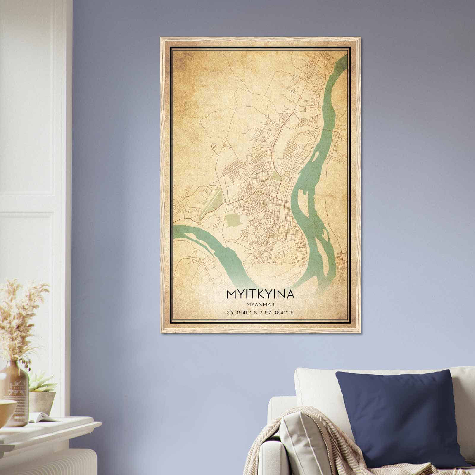 Deerfield Kansas Map Poster, Modern Home Decor Wall Art Print (Copy)