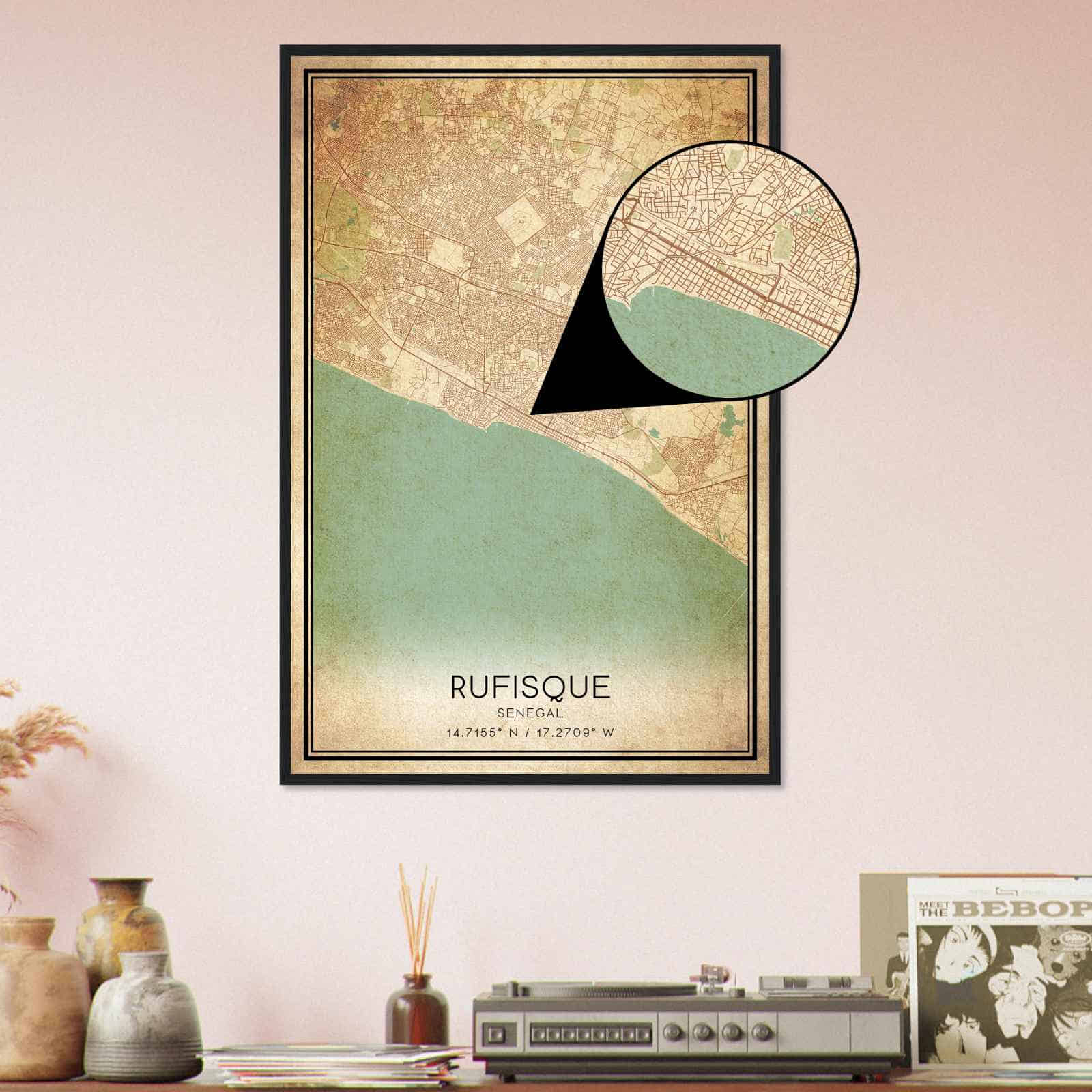 Deerfield Kansas Map Poster, Modern Home Decor Wall Art Print (Copy)