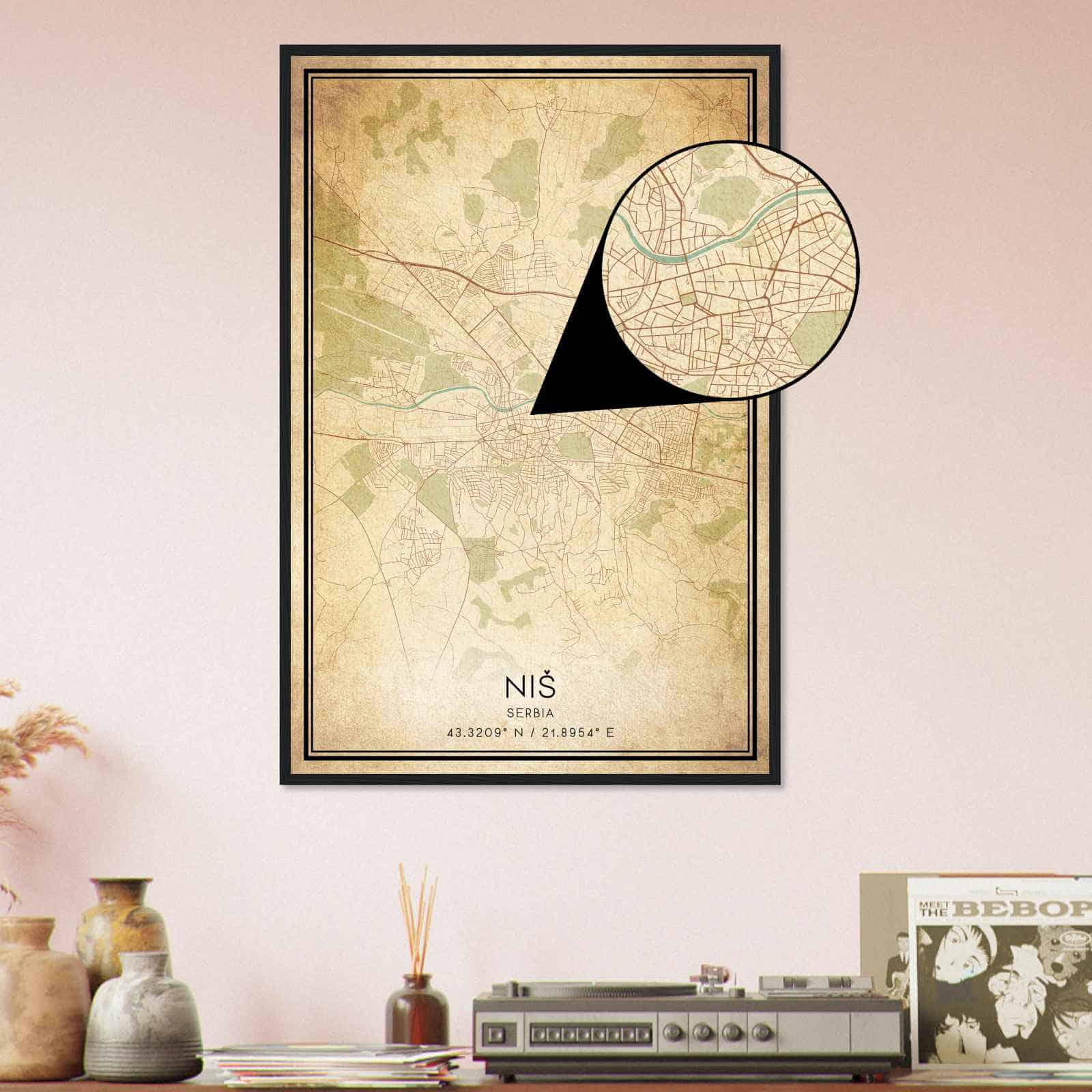 Deerfield Kansas Map Poster, Modern Home Decor Wall Art Print (Copy)