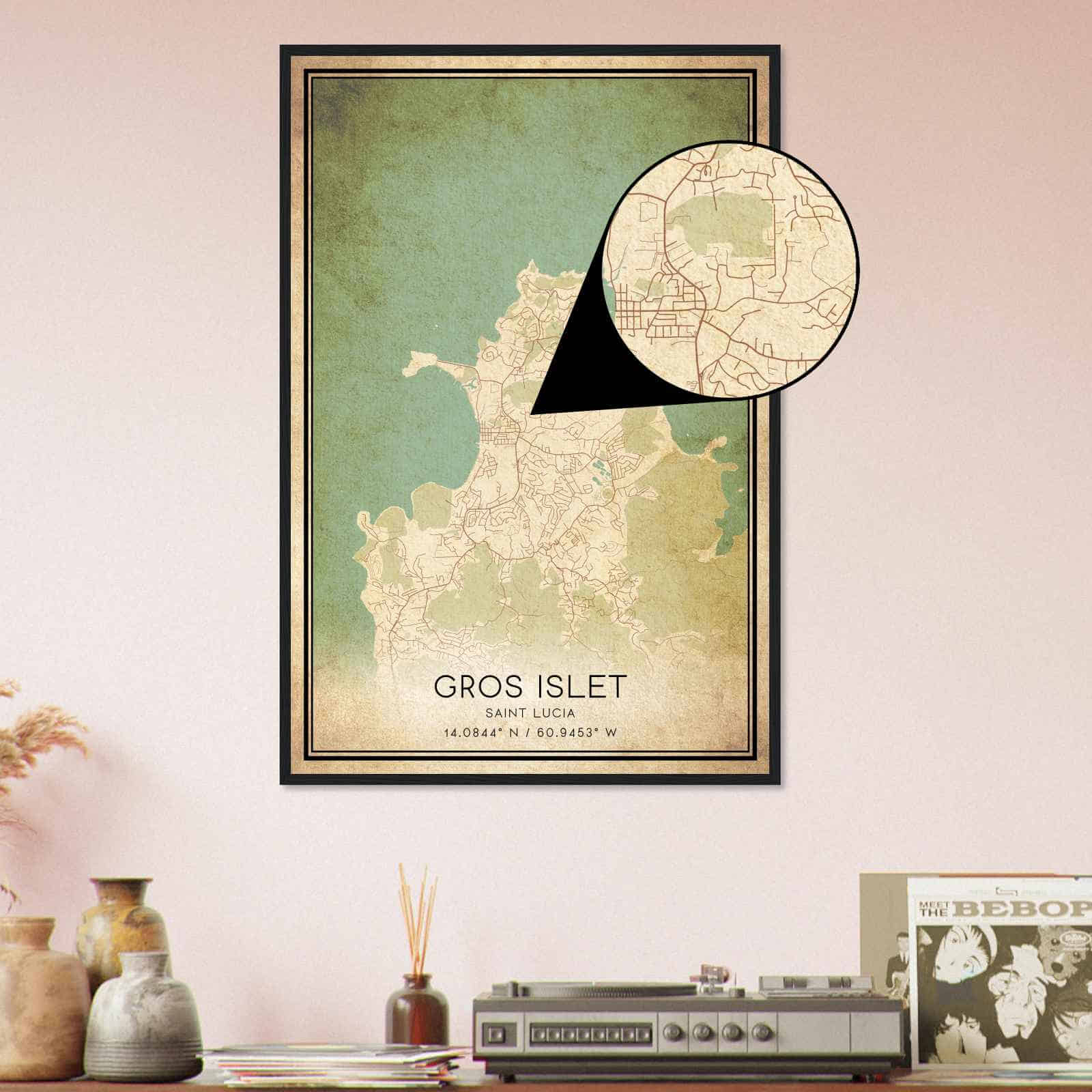 Deerfield Kansas Map Poster, Modern Home Decor Wall Art Print (Copy)