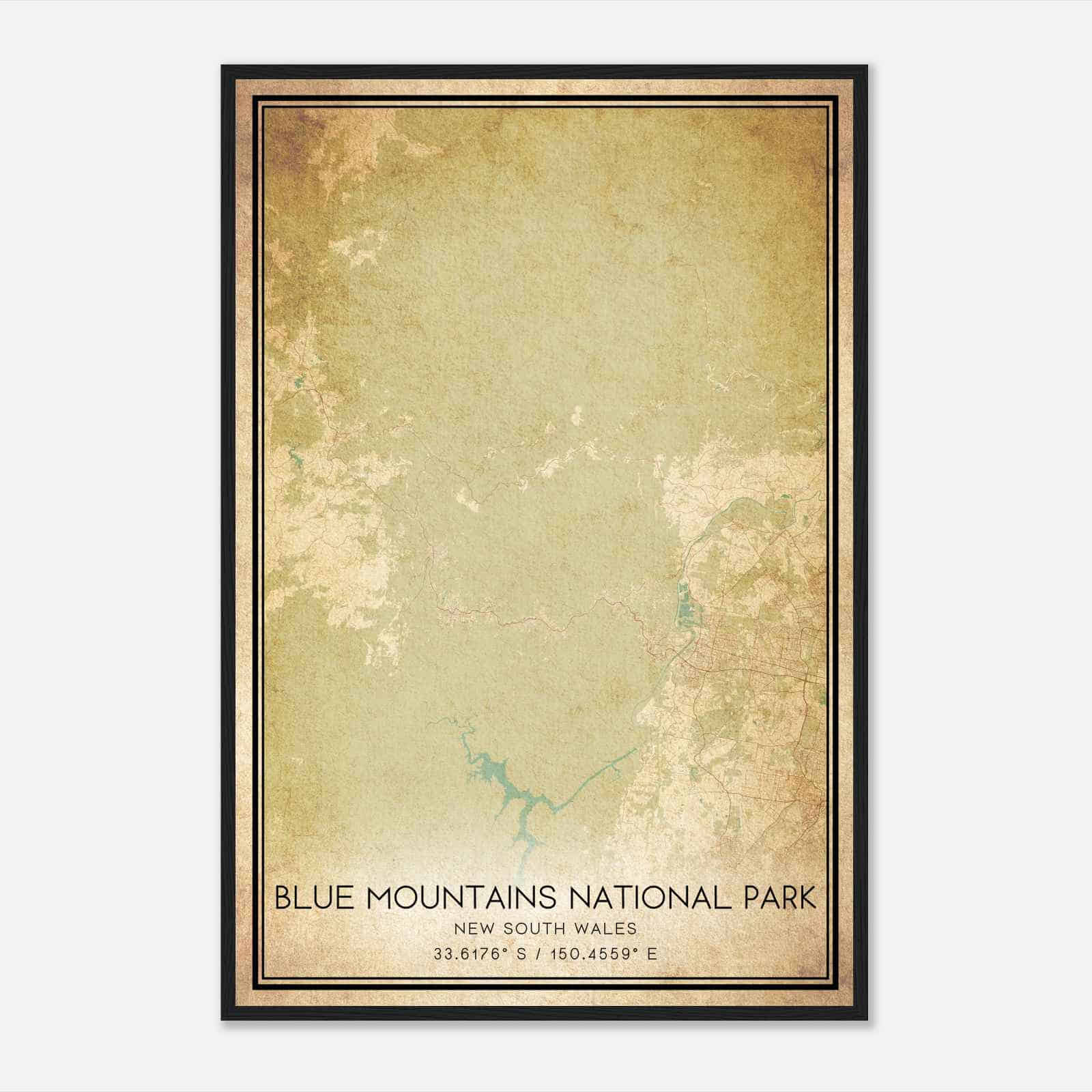 Vintage Blue Mountains National Park New South Wales Map Poster, Blue Mountains National Park City Road Wall Art Print Vintage Blue Mountains National Park New South Wales Map Poster, Blue Mountains National Park City Road Wall Art Print