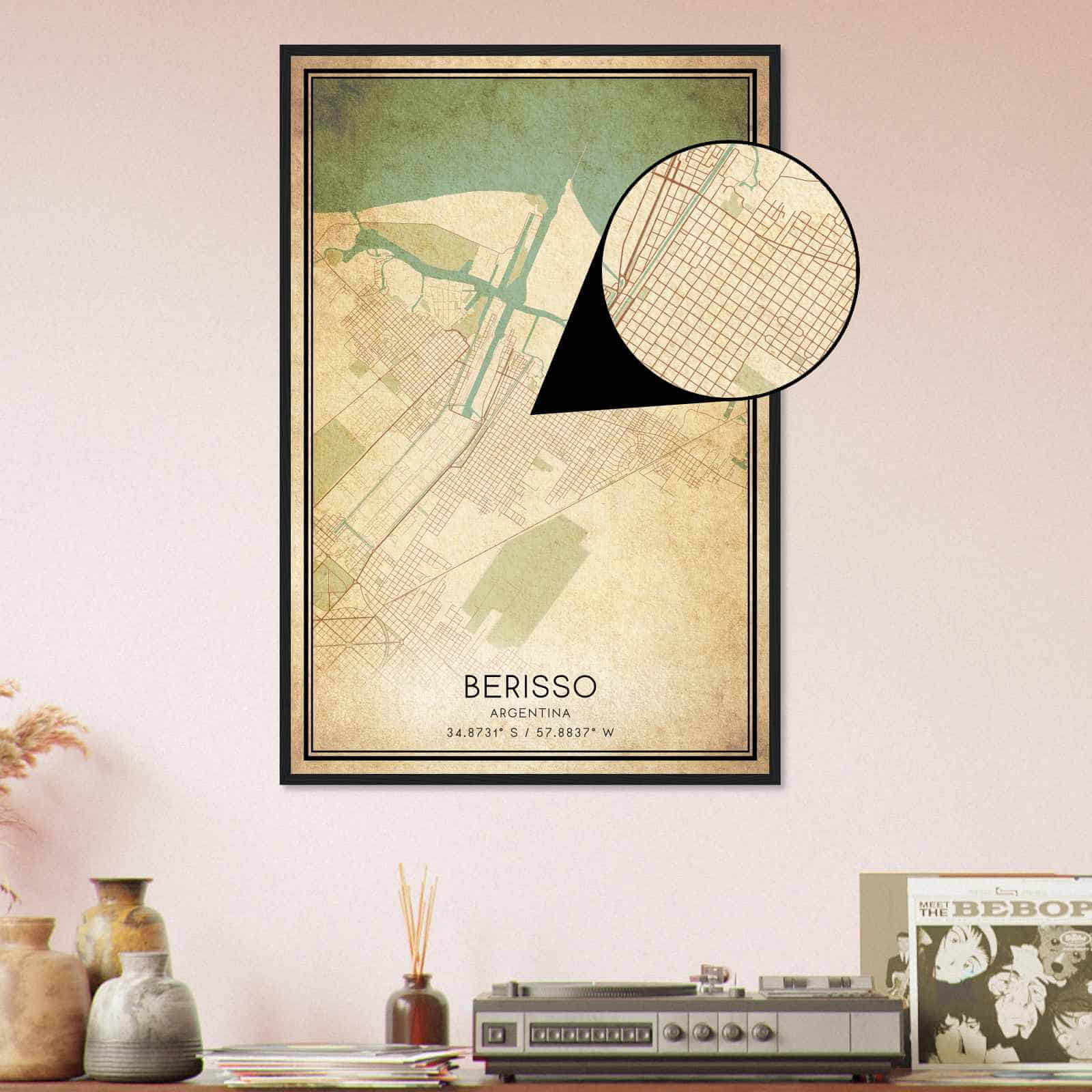 Deerfield Kansas Map Poster, Modern Home Decor Wall Art Print (Copy)
