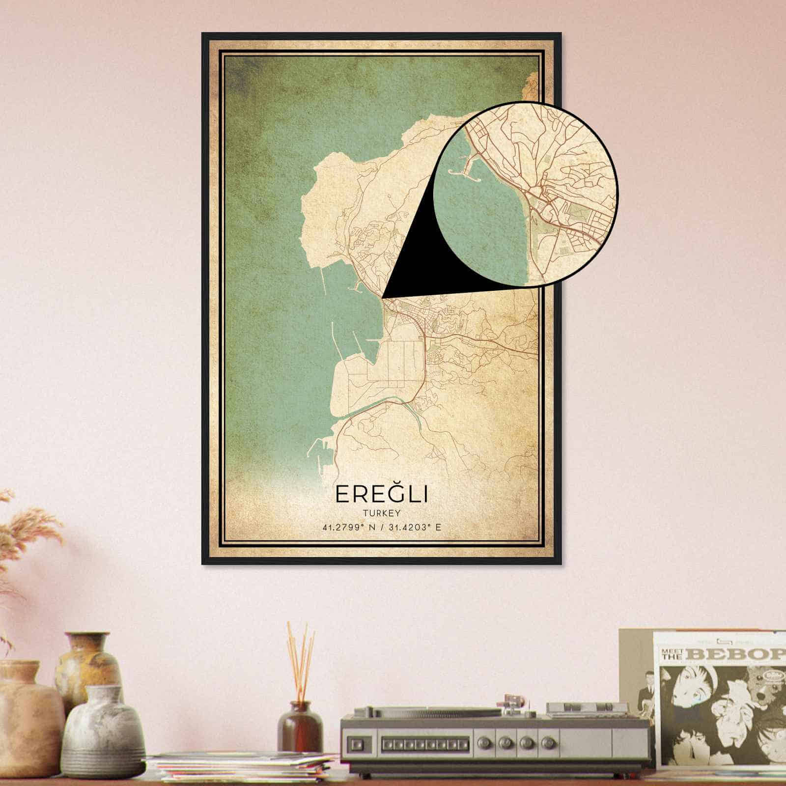Deerfield Kansas Map Poster, Modern Home Decor Wall Art Print (Copy)