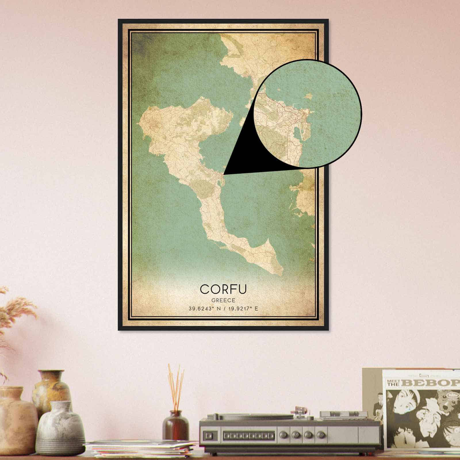 Deerfield Kansas Map Poster, Modern Home Decor Wall Art Print (Copy)