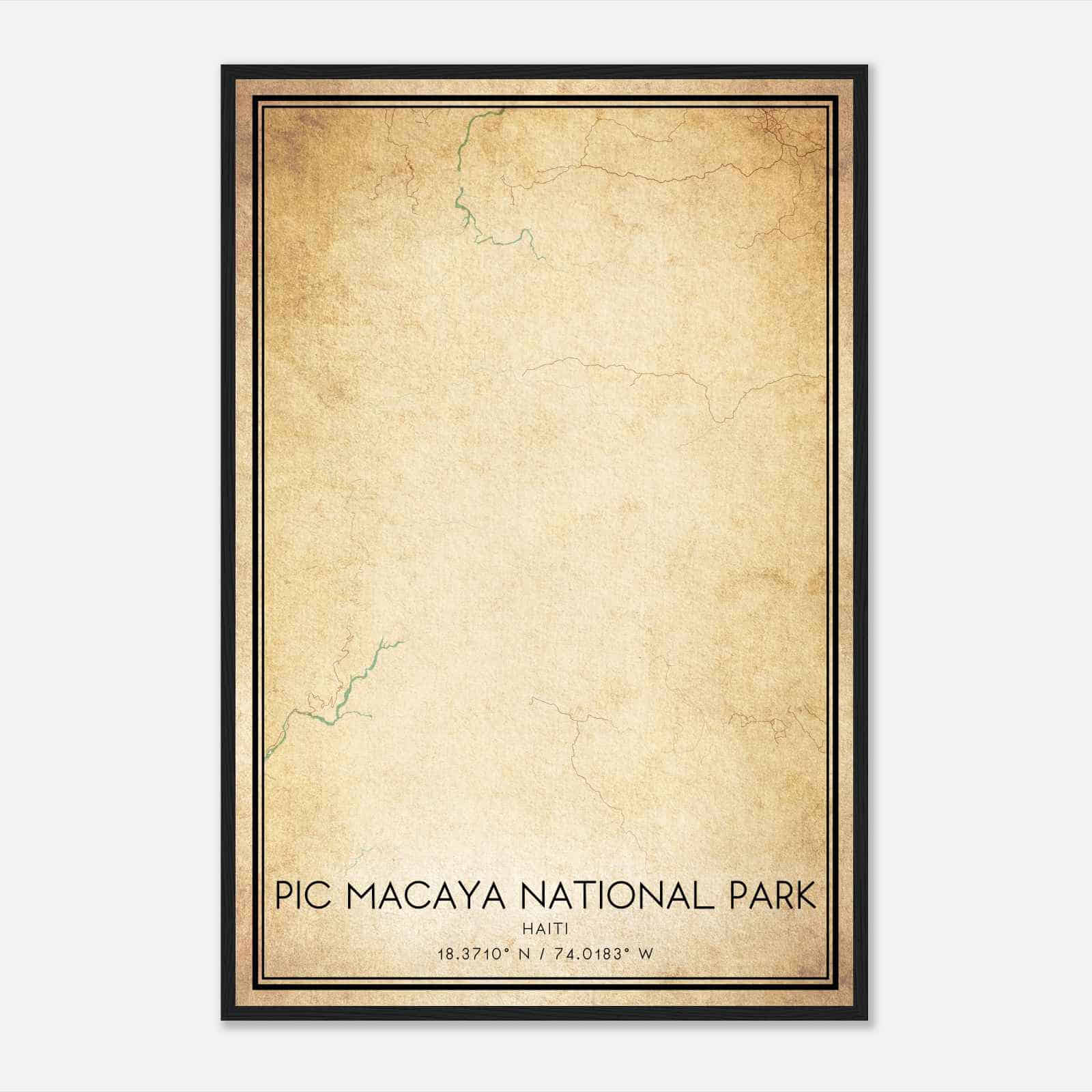 Vintage Pic Macaya National Park Haiti Map Poster, Pic Macaya National Park City Road Wall Art Print Vintage Pic Macaya National Park Haiti Map Poster, Pic Macaya National Park City Road Wall Art Print
