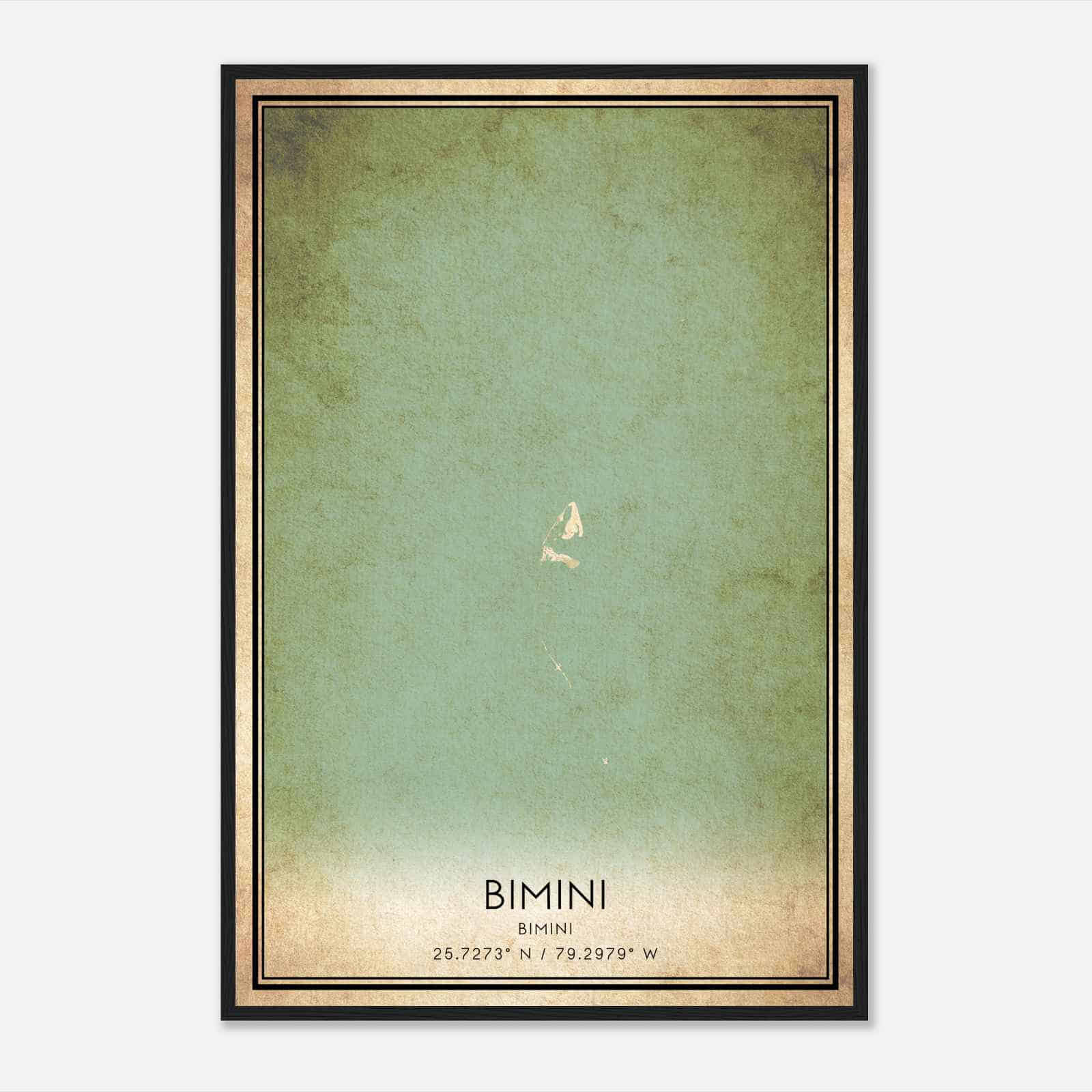 Vintage Bimini Bimini Map Poster, Bimini City Road Wall Art Print