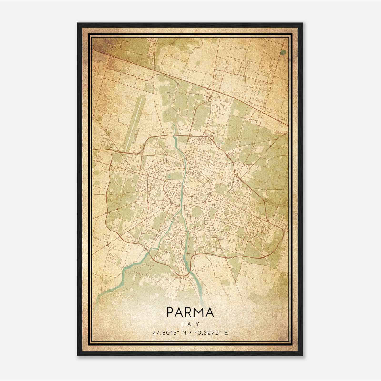Vintage Parma Italy Map Poster, Parma City Road Wall Art Print