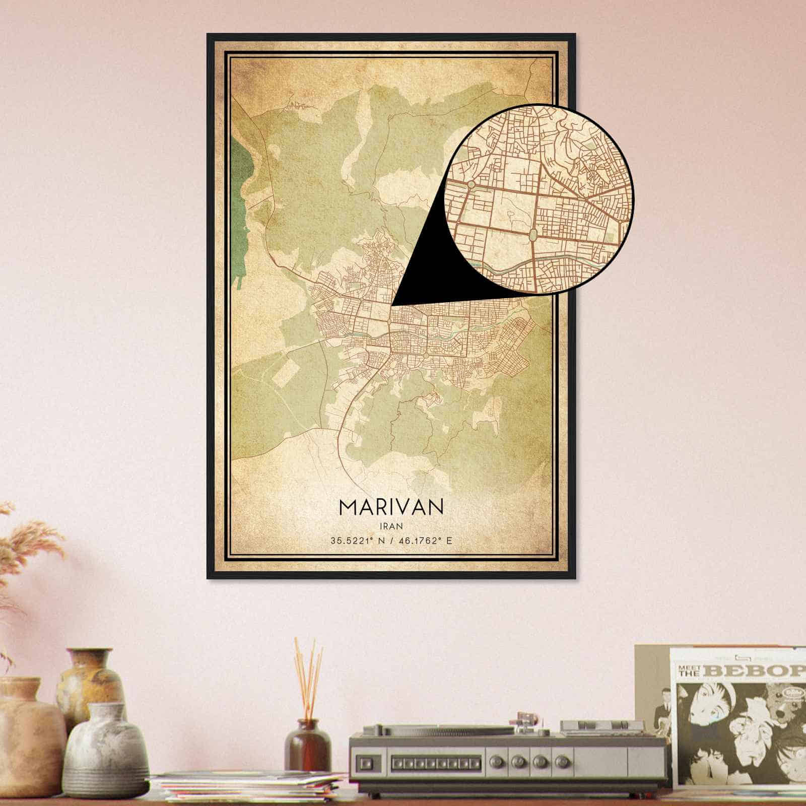 Deerfield Kansas Map Poster, Modern Home Decor Wall Art Print (Copy)
