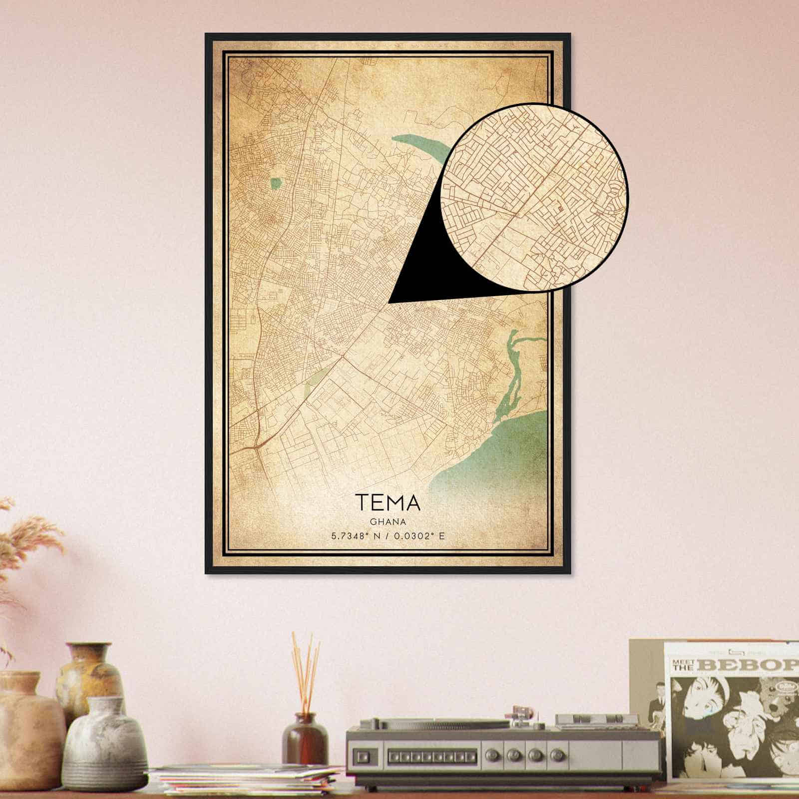 Deerfield Kansas Map Poster, Modern Home Decor Wall Art Print (Copy)