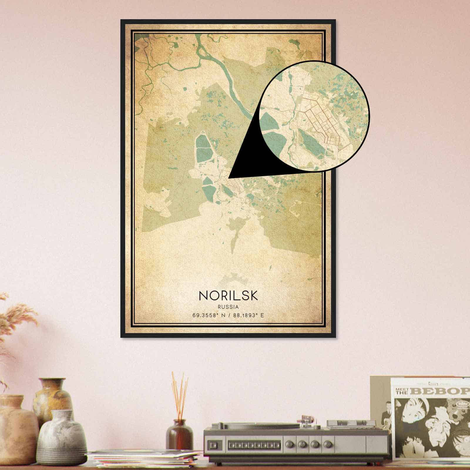 Deerfield Kansas Map Poster, Modern Home Decor Wall Art Print (Copy)