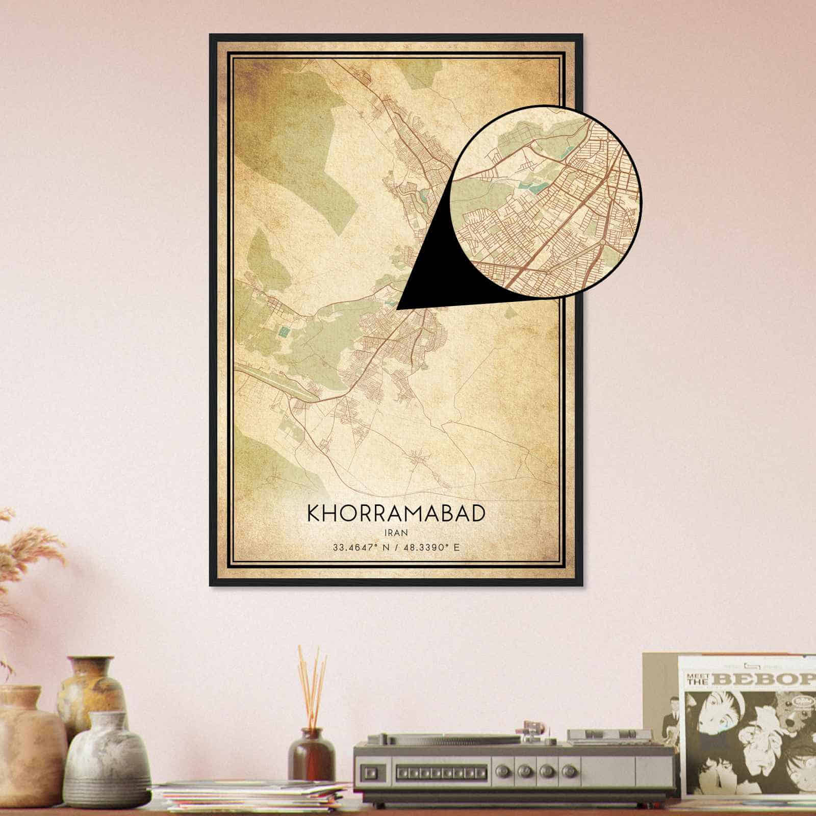 Deerfield Kansas Map Poster, Modern Home Decor Wall Art Print (Copy)