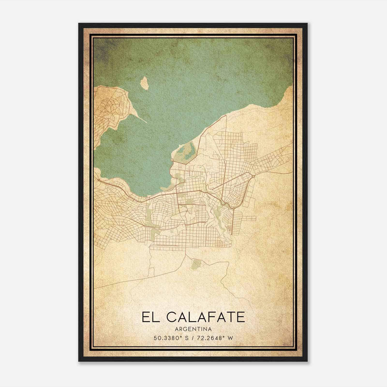 Vintage El Calafate Argentina Map Poster