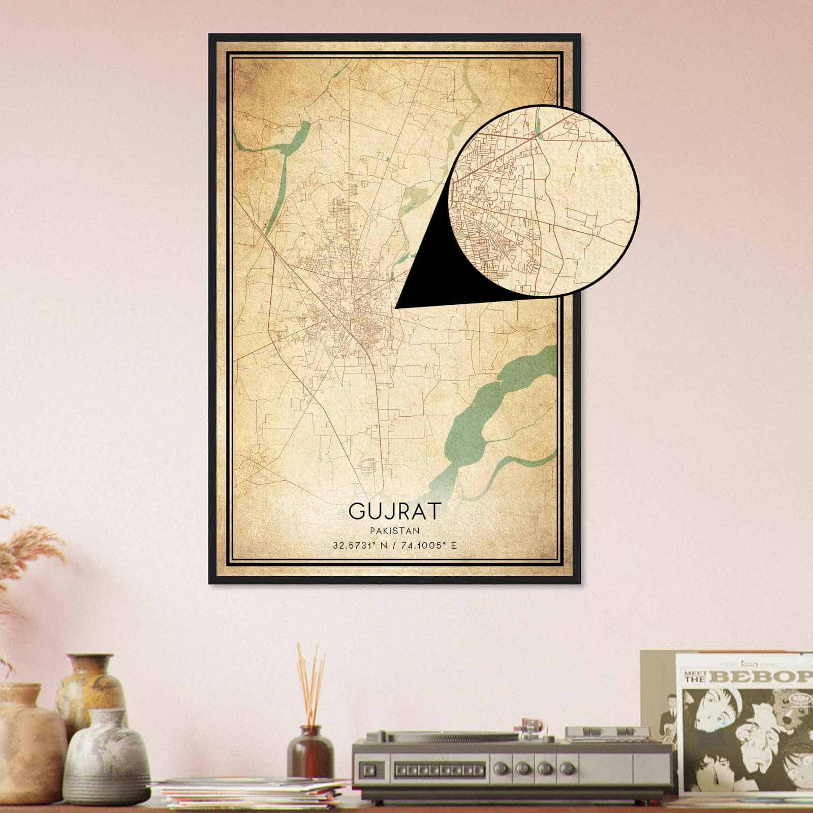 Deerfield Kansas Map Poster, Modern Home Decor Wall Art Print (Copy)